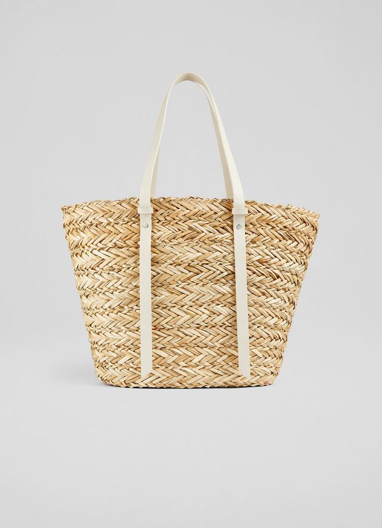 Viola Natural Straw Cream Handles Basket Bag Tote Bags Handbags Collections L.K.Bennett London