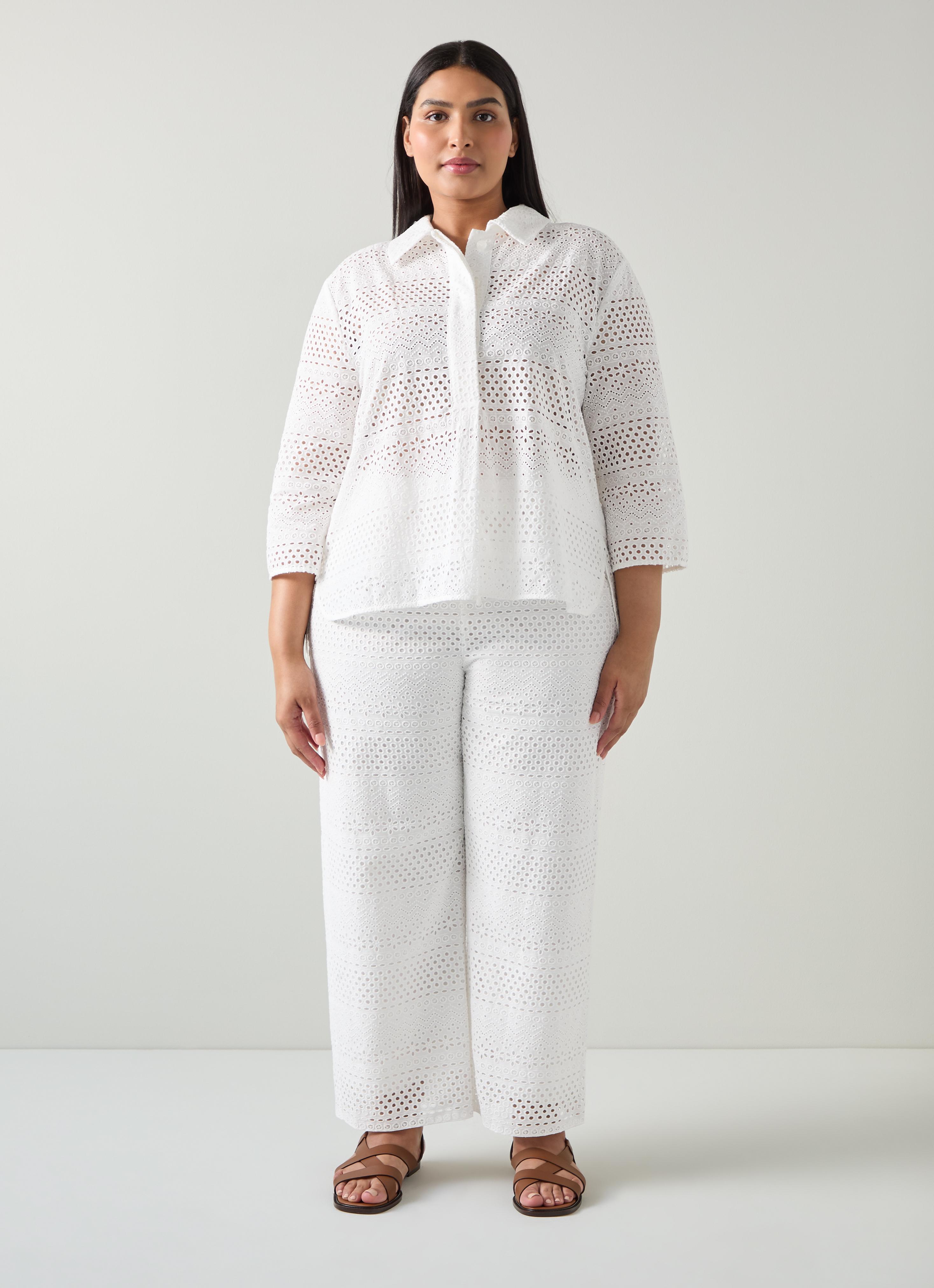 I DA LONDON メッシュシャツ ホワイト I DA LONDON メッシュシャツ ホワイト Oversized embroidered shirt