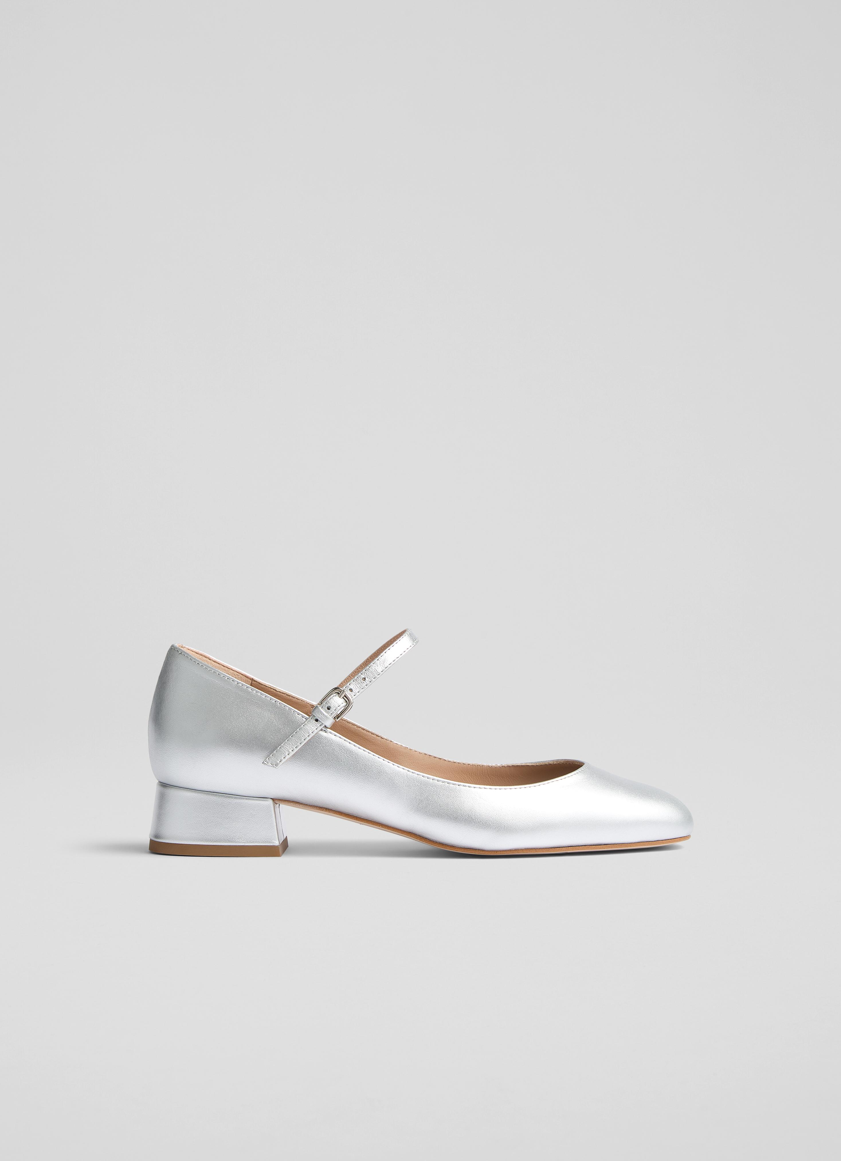Beatrix Metallic Leather Low Block Mary Jane