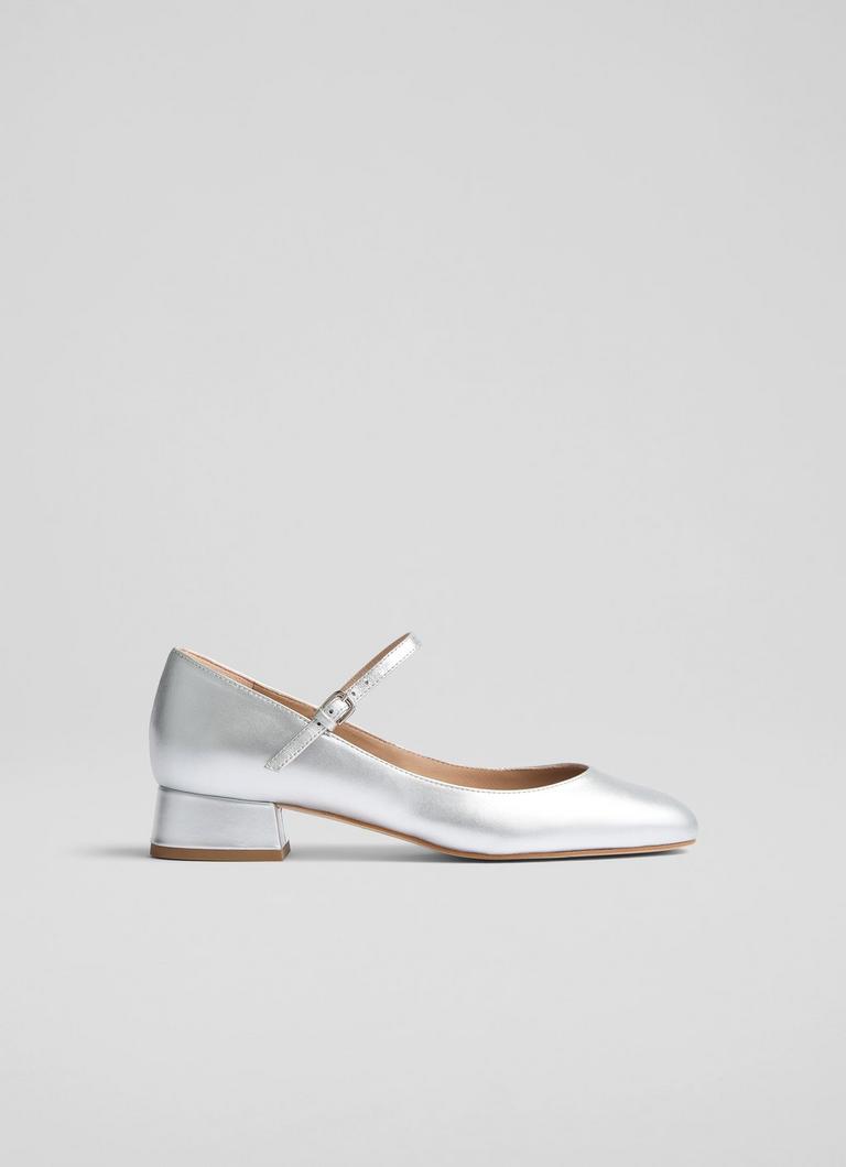 Beatrix Metallic Leather Low Block Mary Jane