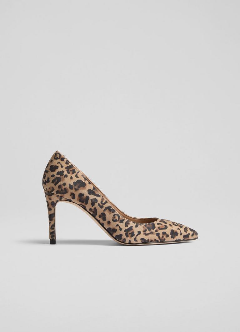 Floret Leopard Suede Closed Court Heels Sale Collections