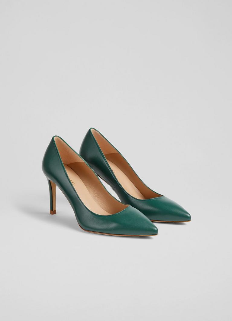 Court Shoes Dark Green Shoes Ladies High Heel Forest Green Court