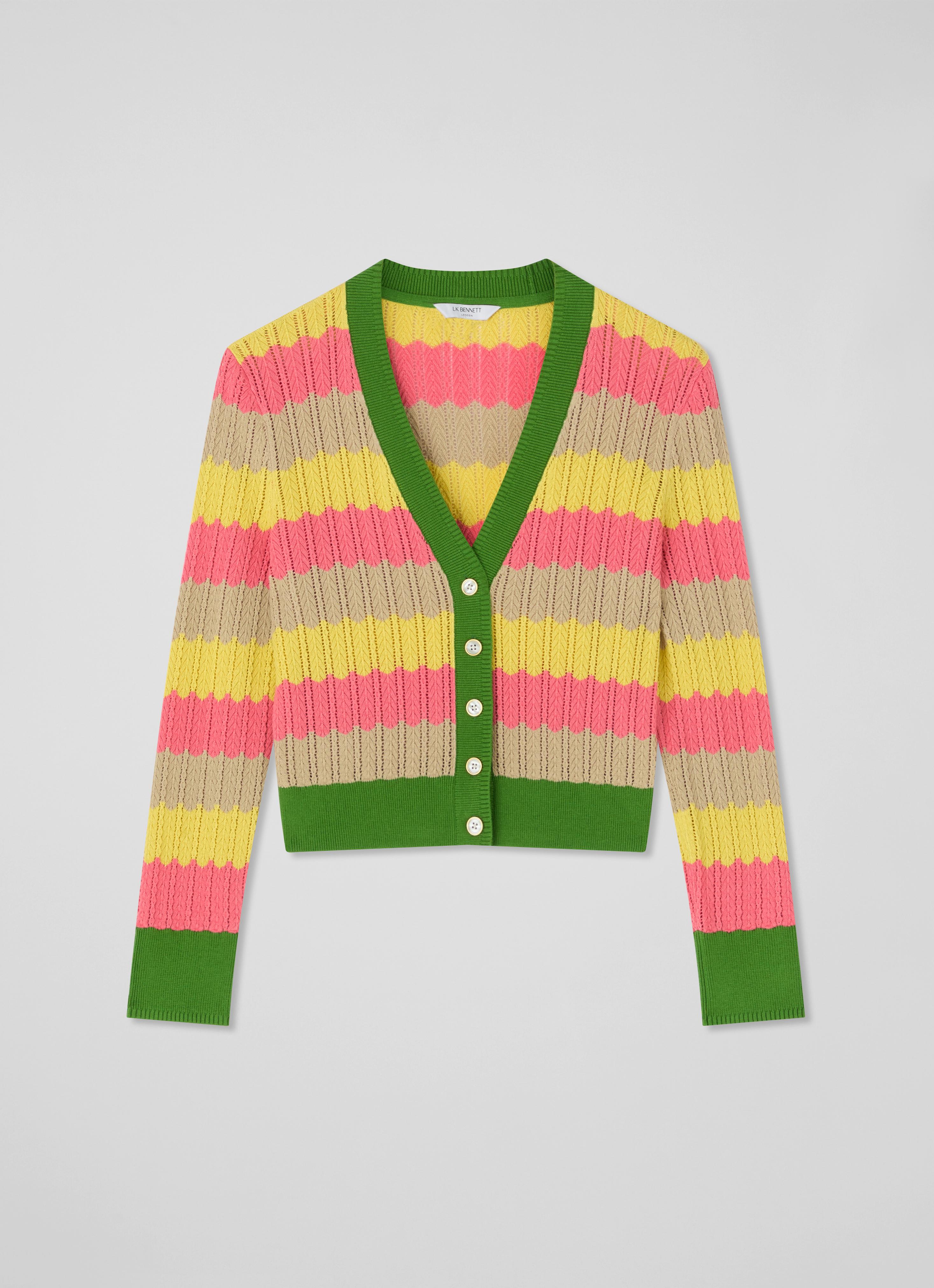 CTLS | KNIT CARDIGAN '24サイズ2 Cinzia Treetop Zig Zag Multi Pointelle Knit Cardigan | Clothing