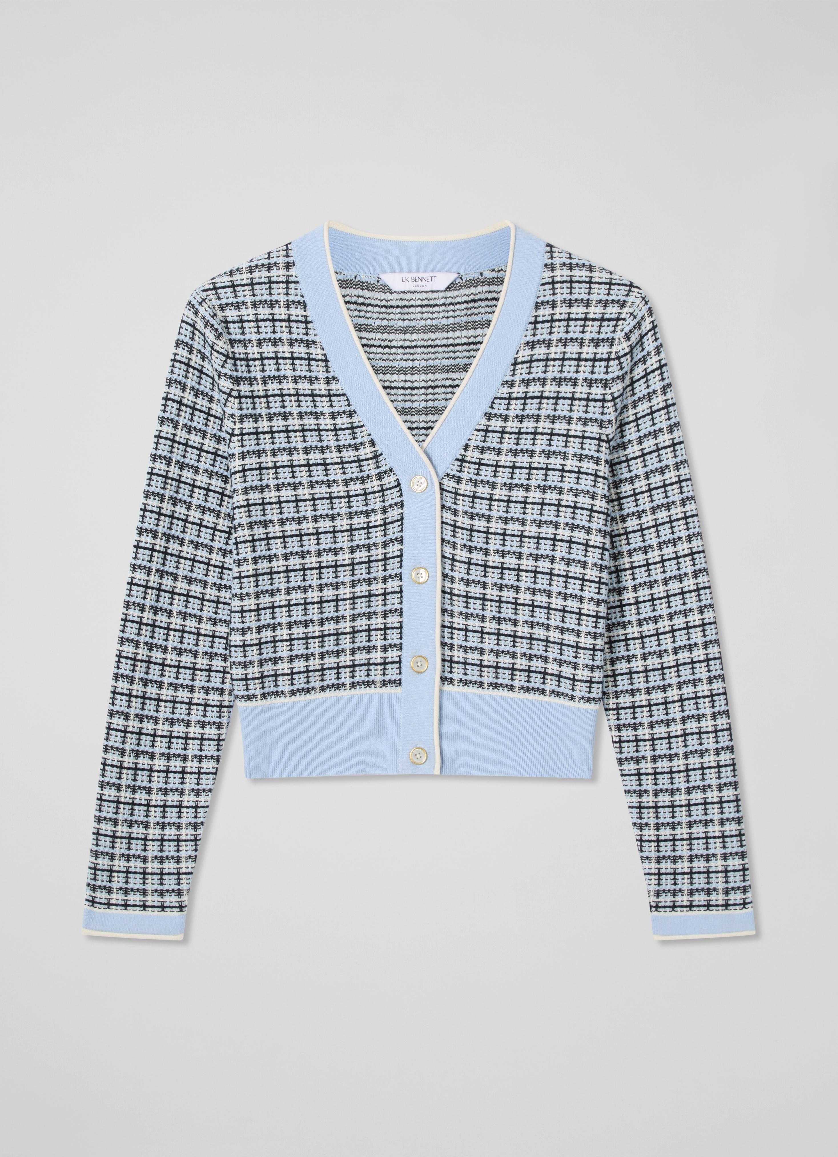 Honey Cotton Blend Blue Cardigan Clothing Collections