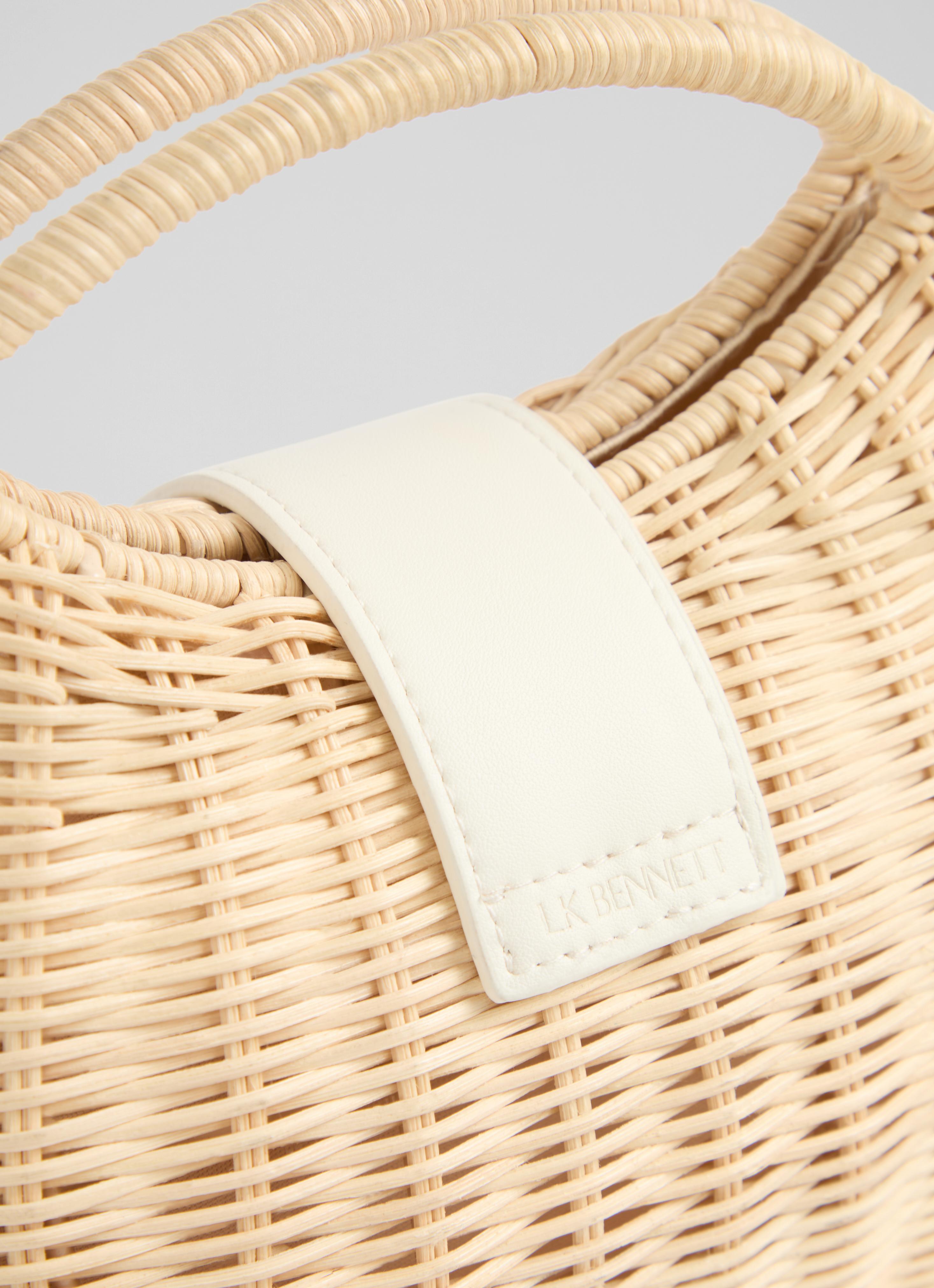 Loud Elephant Borsa In Rattan Intrecciata A Mano – Colore Bianco Scatto, Taglia Media – Artigianale Con Tracolla