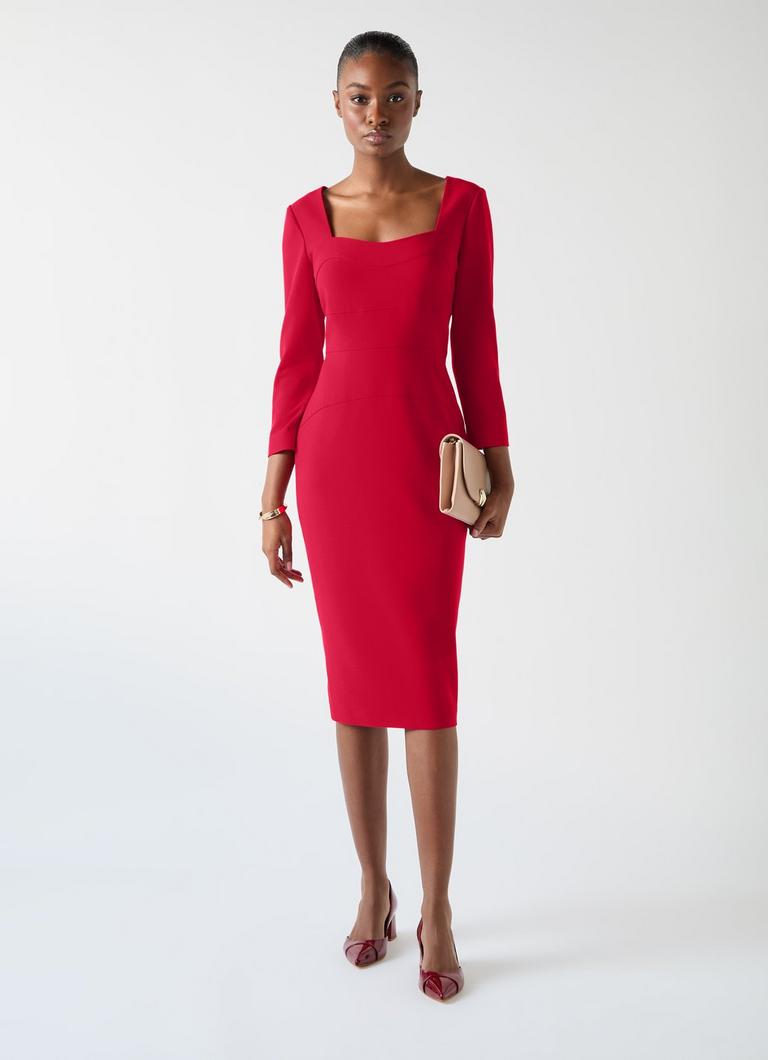 Altyn Red Crepe Shaped Seam Fitted Crepe Dress | Clothing | Collections | L.K.Bennett, London Altyn Red Crepe Shaped Seam Fitted Crepe Dress | Clothing | Collections | L.K.Bennett, London