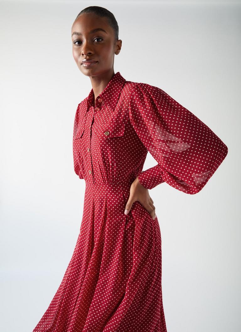 princess polly red and white polka dot dress Nellie Mini Dress Red Polka Dot