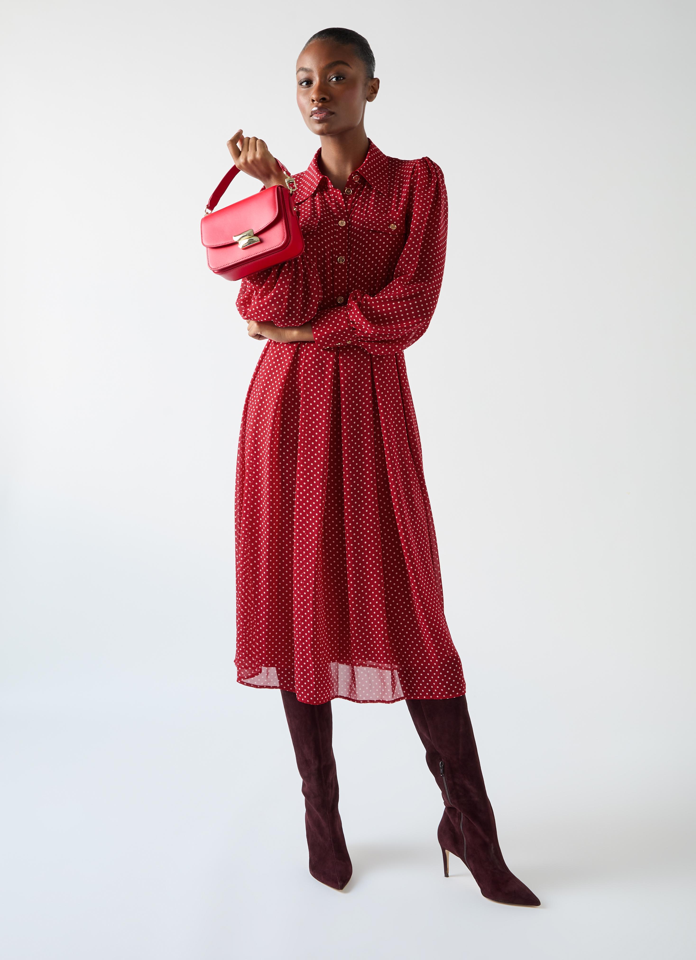 Cody Red Polka Dot Print Pocket Shirt Dress | Clothing | Collections |  L.K.Bennett, London