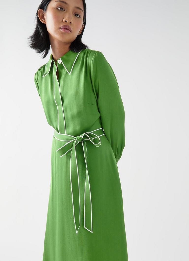 Elise Petite Treetop Green Shirt Dress | Clothing | Collections | L.K.Bennett, London Elise Petite Treetop Green Shirt Dress | Clothing | Collections | L.K.Bennett, London