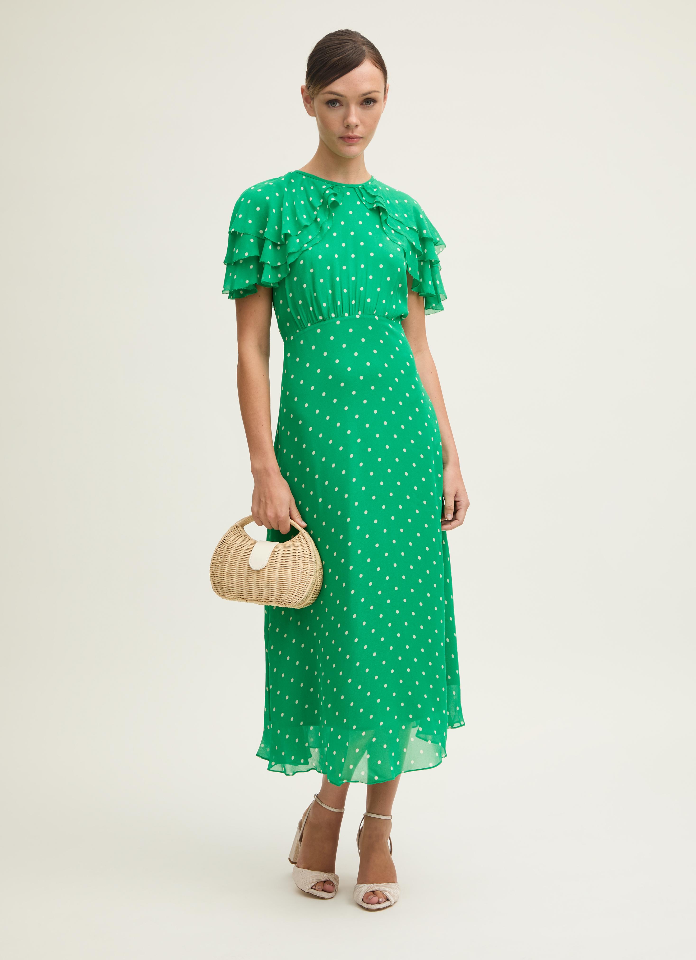 【LK BENNETT】ロザムンド シルクスポットプリントドレス Designer Dresses | Luxury Dresses For Women | LK Bennett
