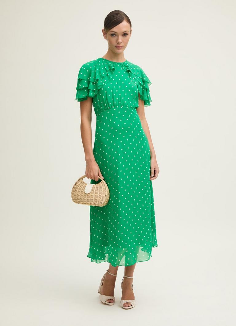 Ellen Green & Birch Polka Dot Print Dress