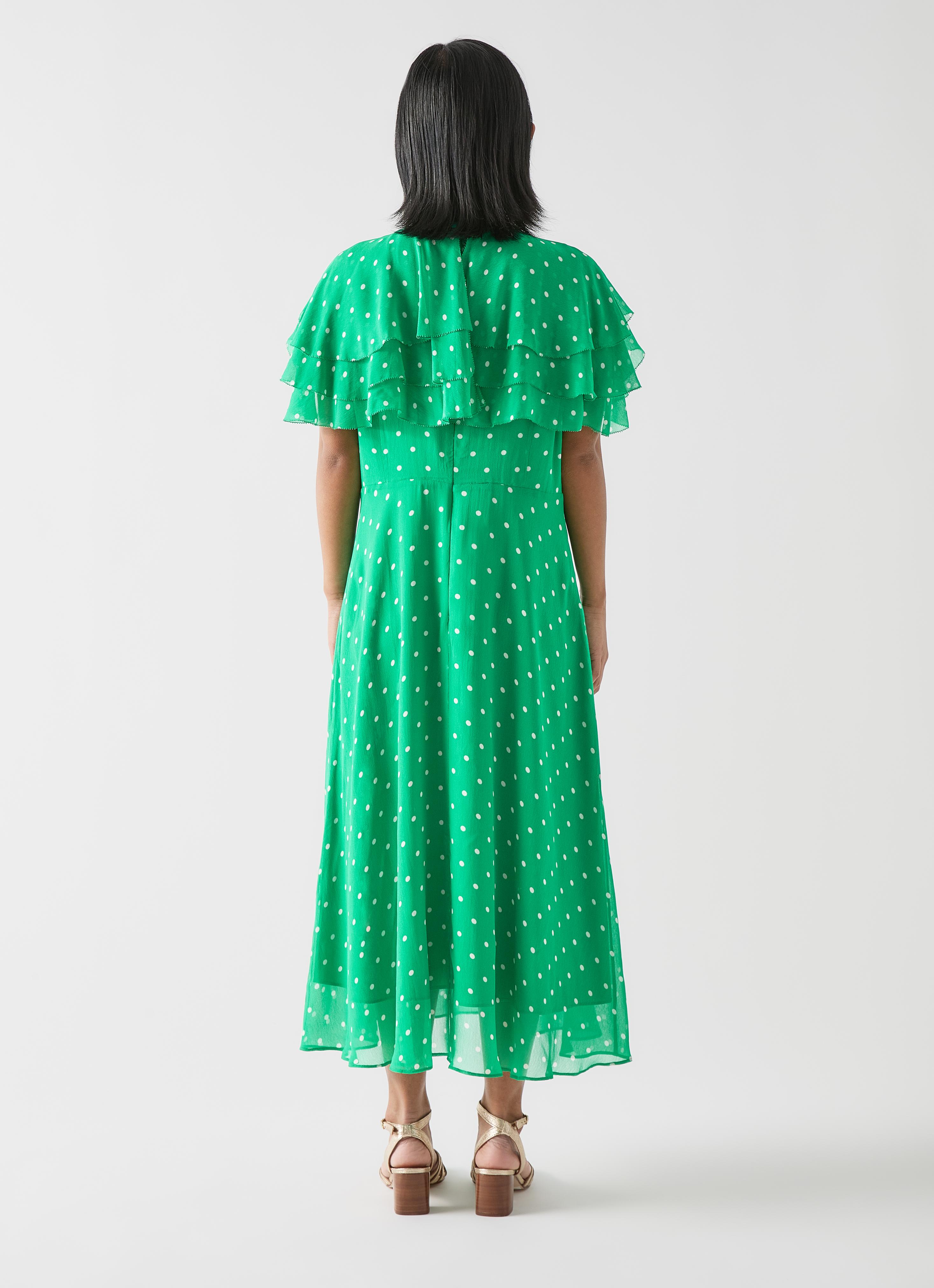 Ellen Petite Green & Polka Dot Print Dress | Clothing | Collections |  L.K.Bennett, London
