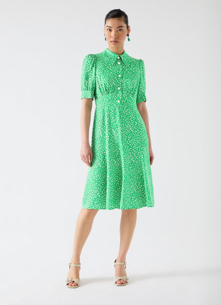 英国ブランド【LK Bennett】爽やかグリーン♪ドットワンピース Women's Designer Clothing & Footwear Sale | LK Bennett