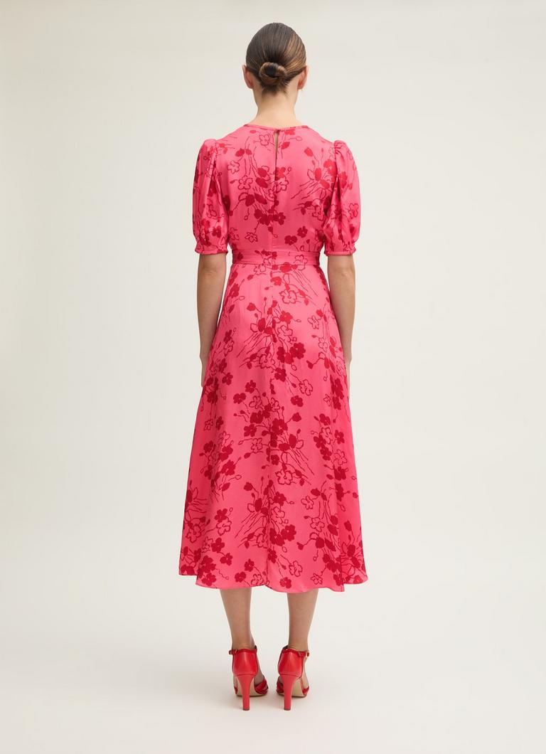 Knee Length Pink Tea Dress Uk Vintage Sleeveless Tea Length