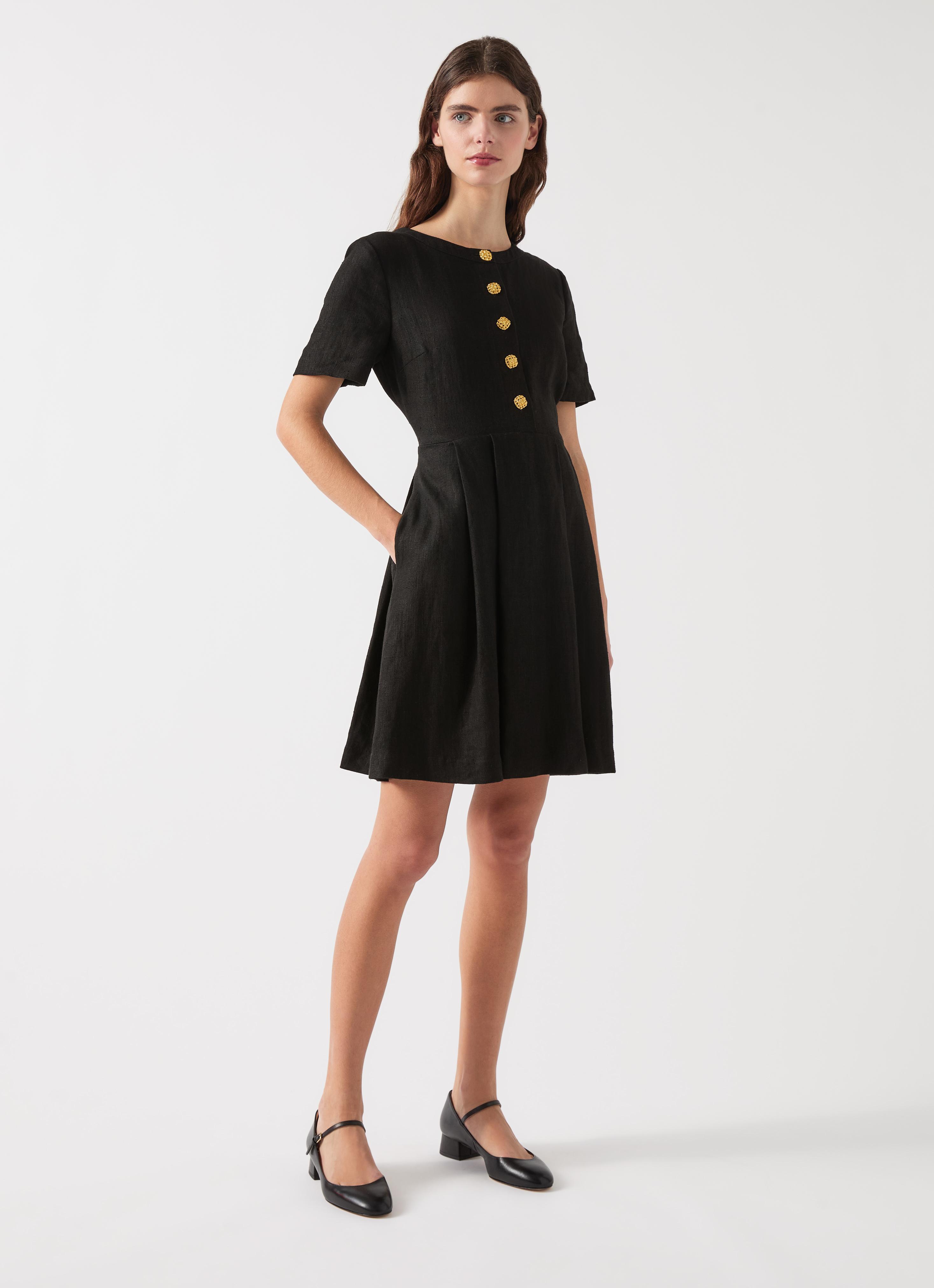 Lydia Black Linen Tailored Dress | Clothing | Collections | L.K.Bennett,  London