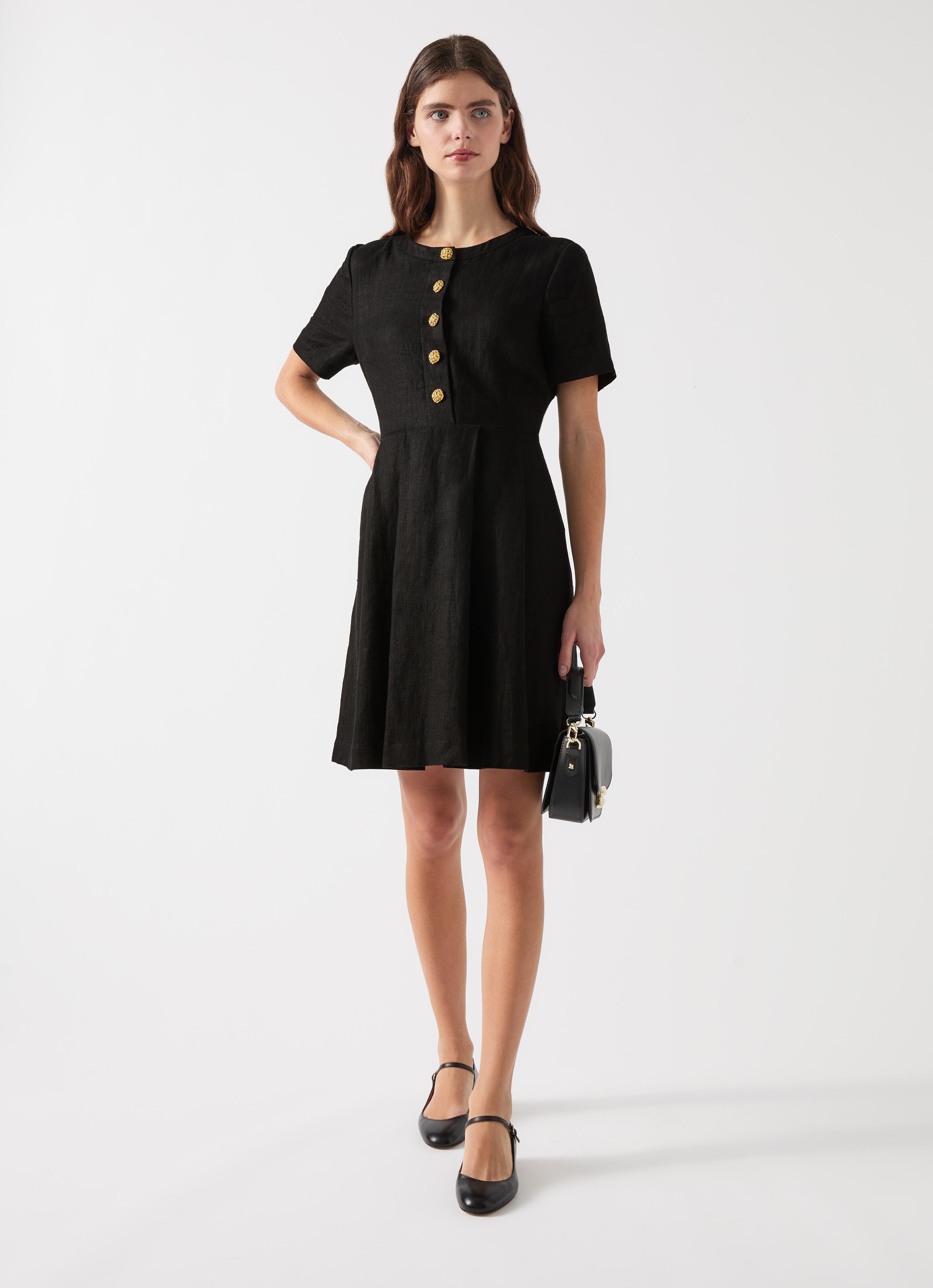 Lydia Black Linen Tailored Dress | Clothing | Collections | L.K.Bennett,  London