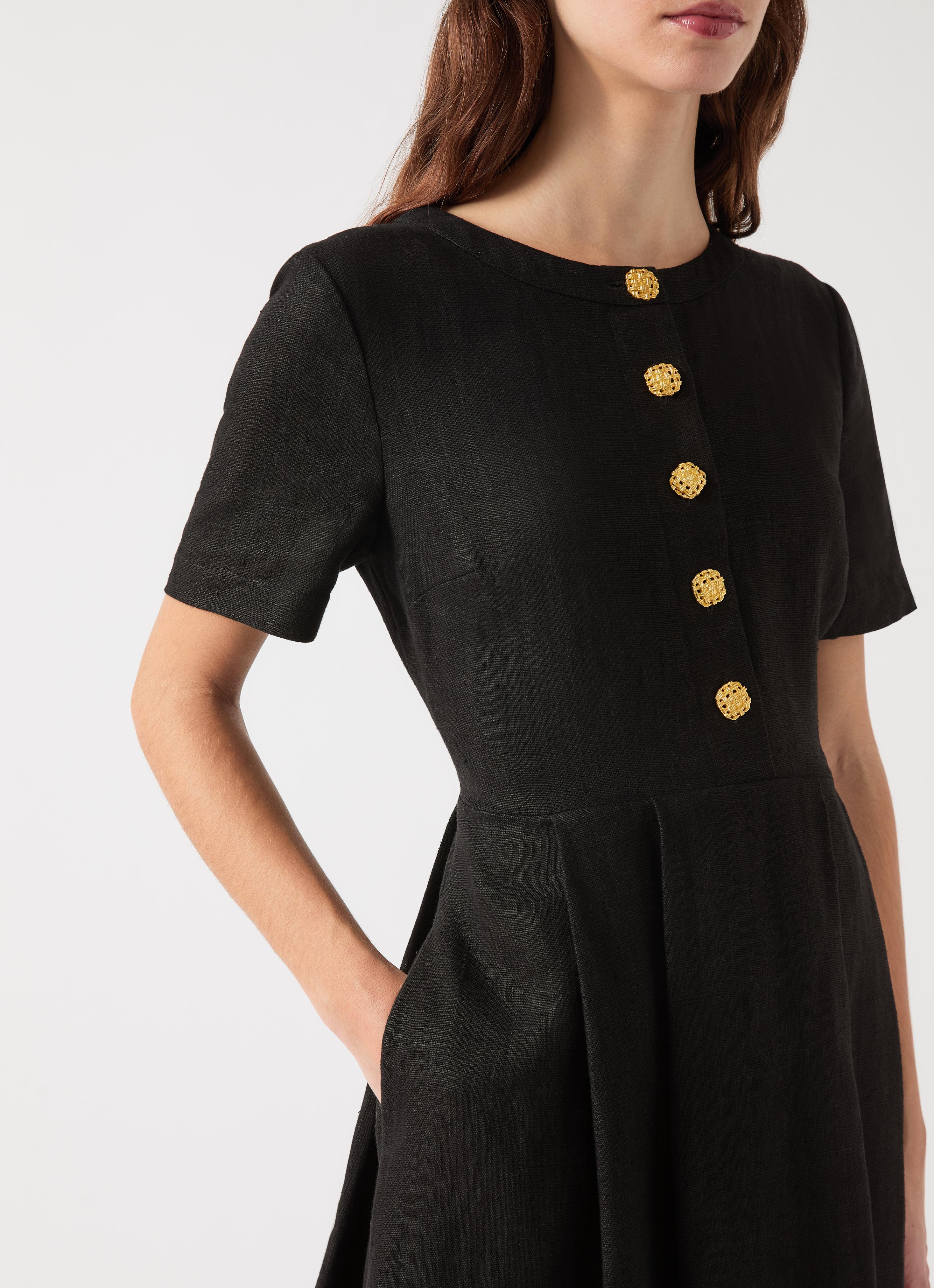Lydia Black Linen Tailored Dress | Clothing | Collections | L.K.Bennett,  London