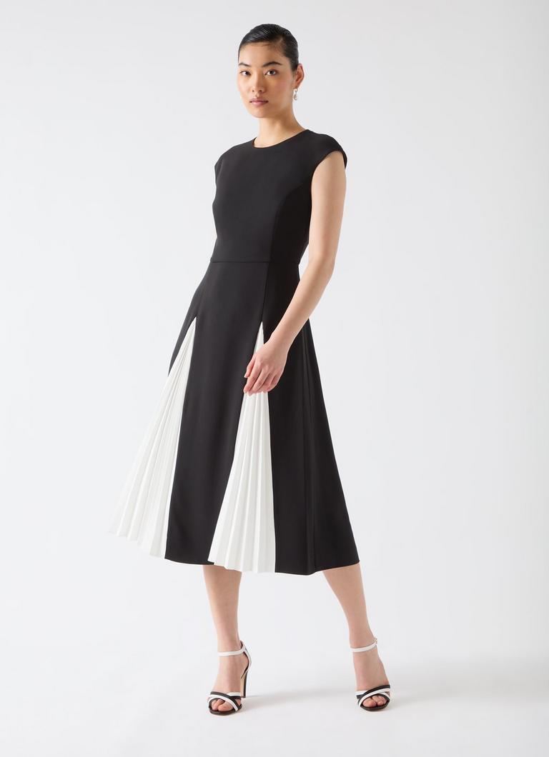 Rise Ivory & Black Pleated Insert Skirt Dress | Clothing | Collections | L.K.Bennett, London Rise Ivory & Black Pleated Insert Skirt Dress | Clothing | Collections | L.K.Bennett, London