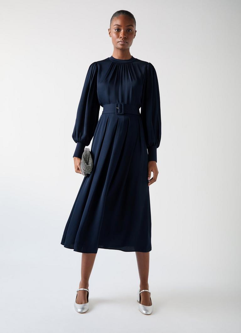 【LK BENNETT】イゾルデ コットン ボイル ドレス Soleil Blue Seersucker Check Cotton-Rich Dress | Clothing