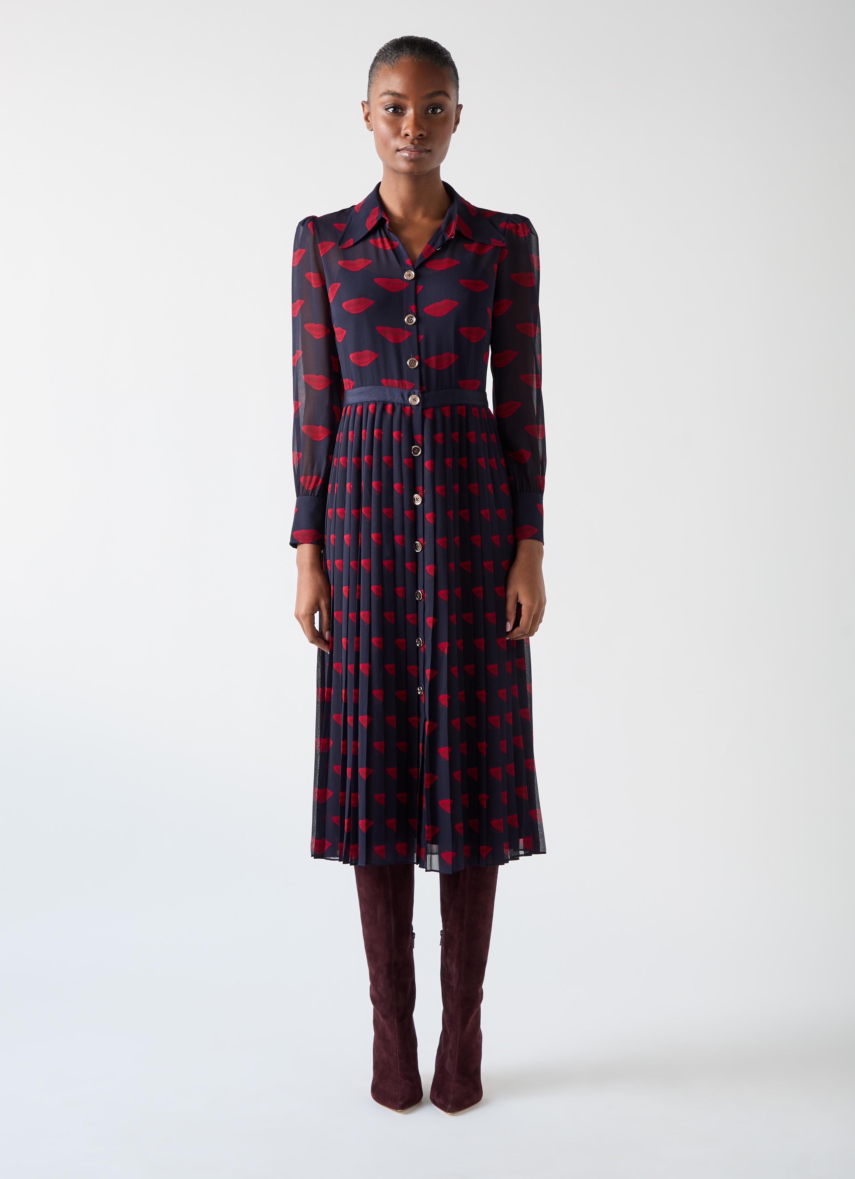 red and blue dress combination Styling A Royal Blue Dress Comfy Red Ballet Flat Shoes