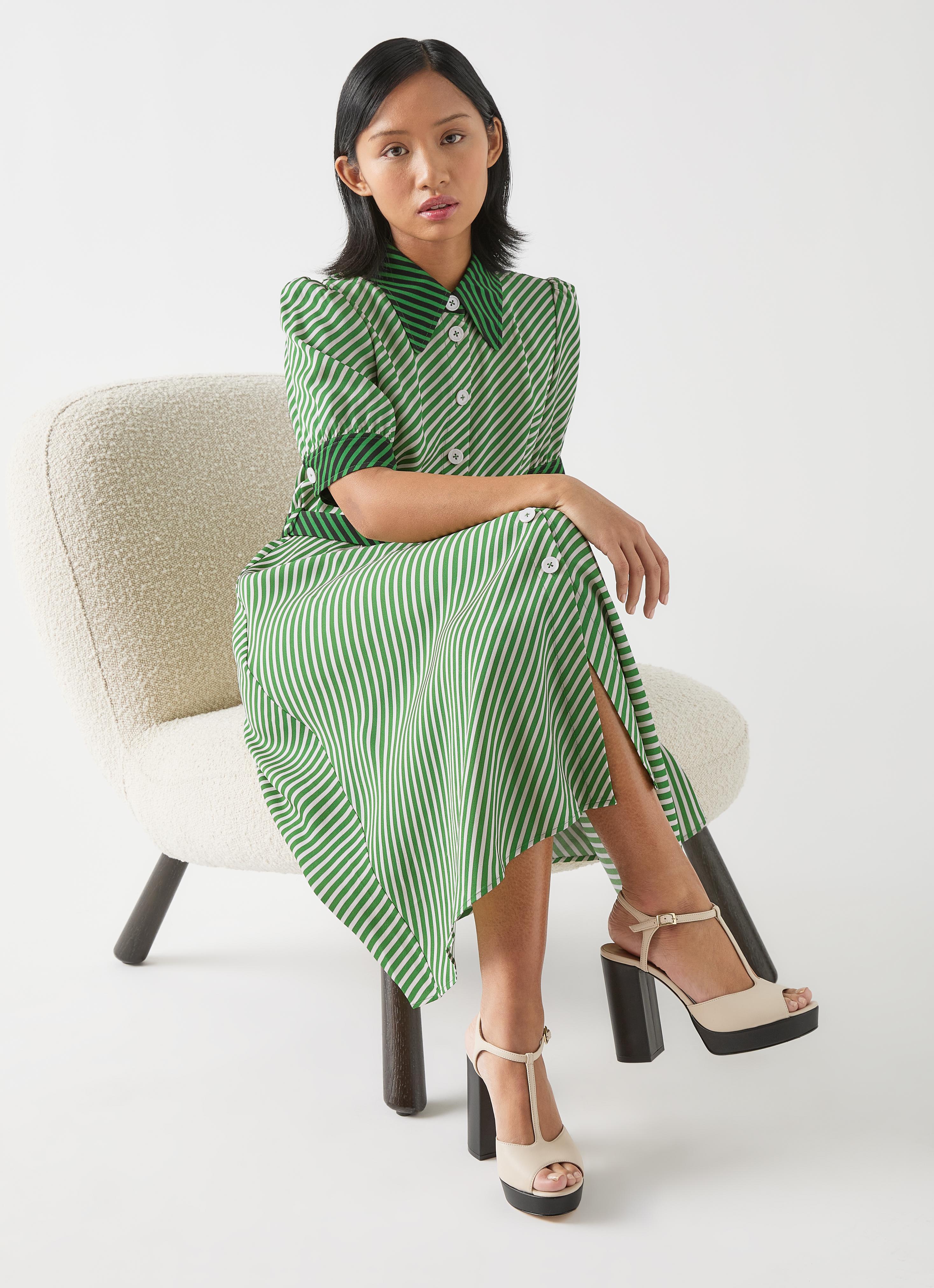 Val Petite Green & Birch Printed Shirt Dress | Clothing | Collections |  L.K.Bennett, London