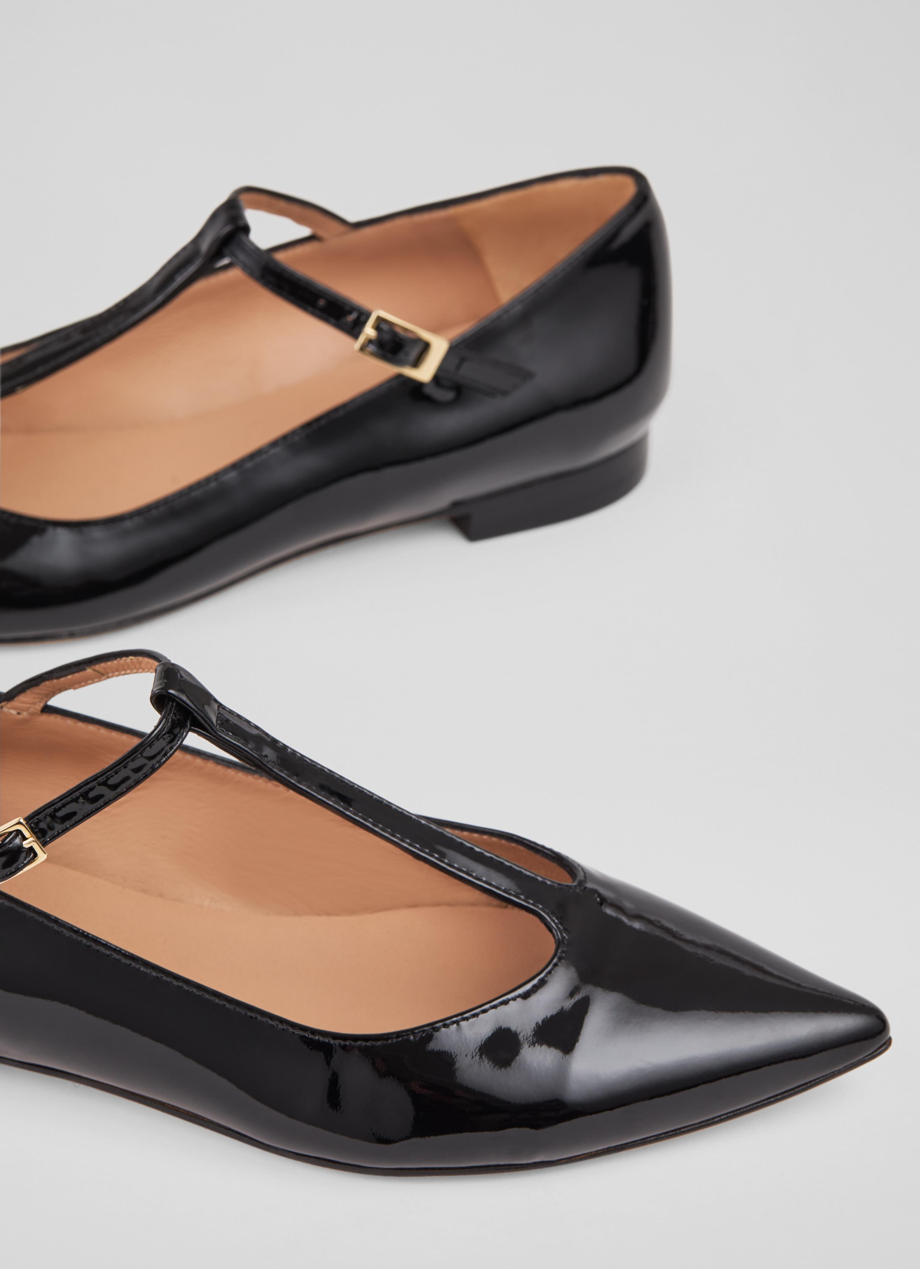 Ballet Flats Flat T Bar Shoes Drew Black Patent T Bar Flat Shoes