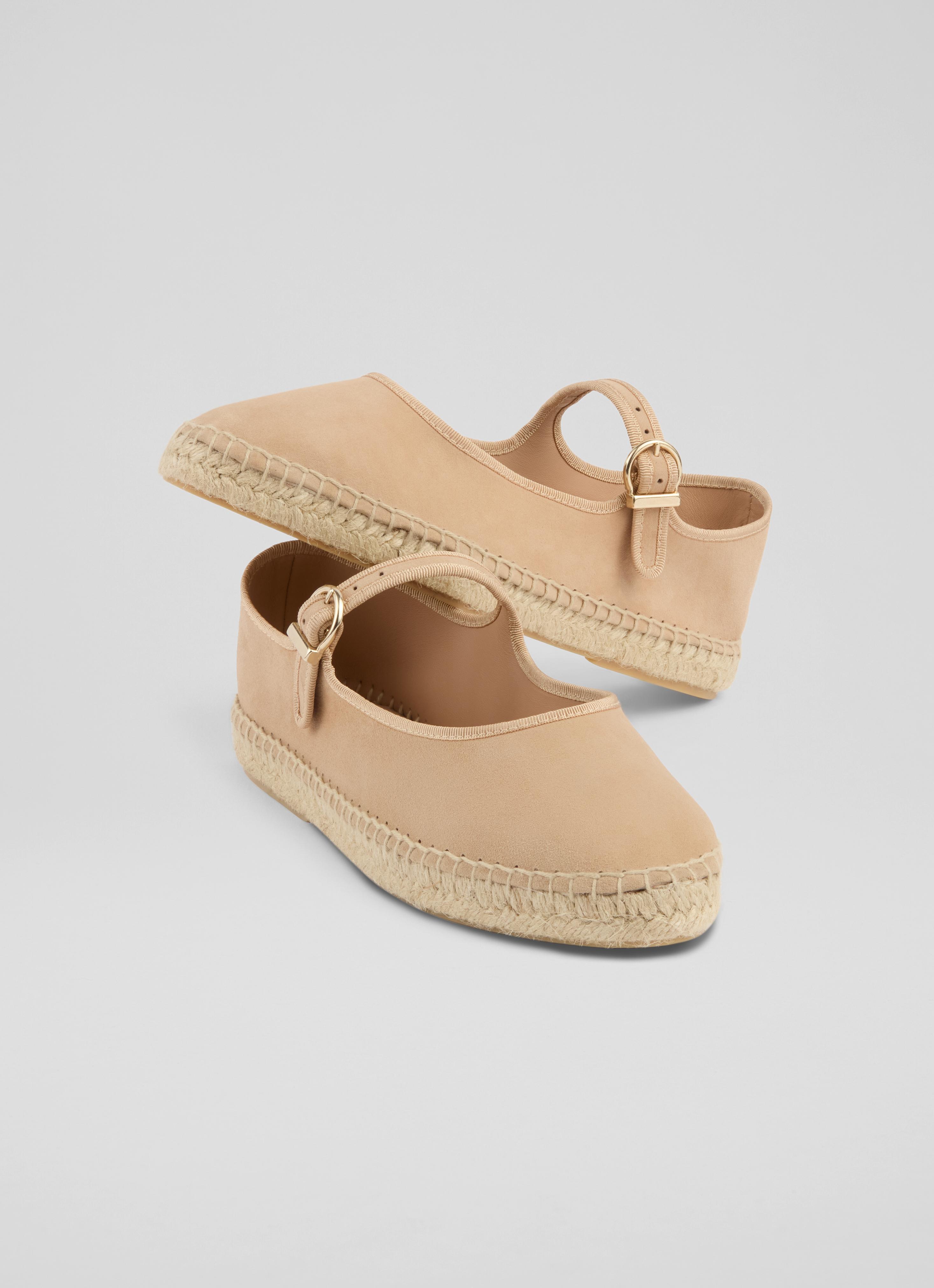 Emmie Trench Suede Mary Jane Espadrille Sandals Shoes Sale