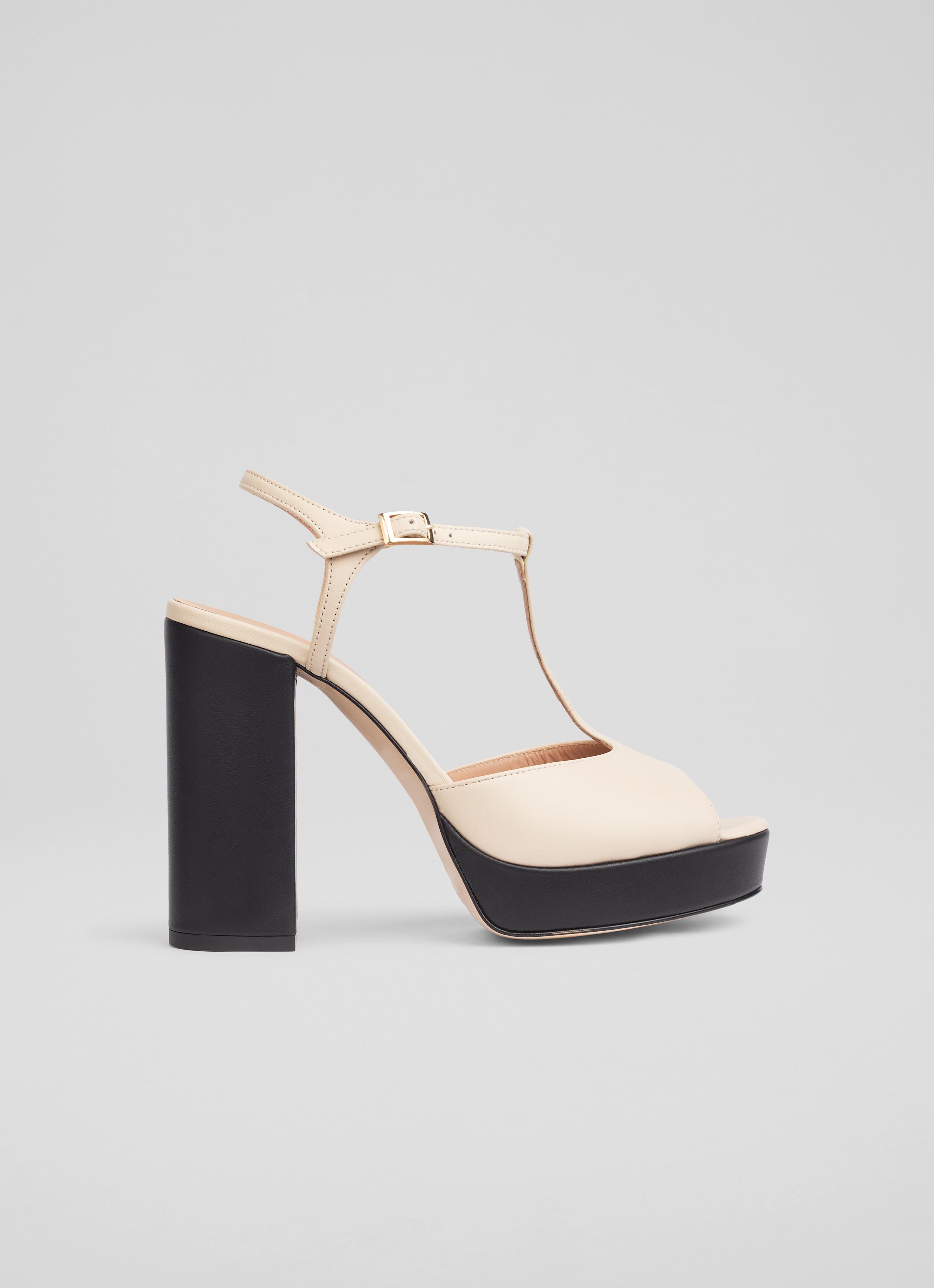 Lorna White & Black Leather Mary Janes Platforms