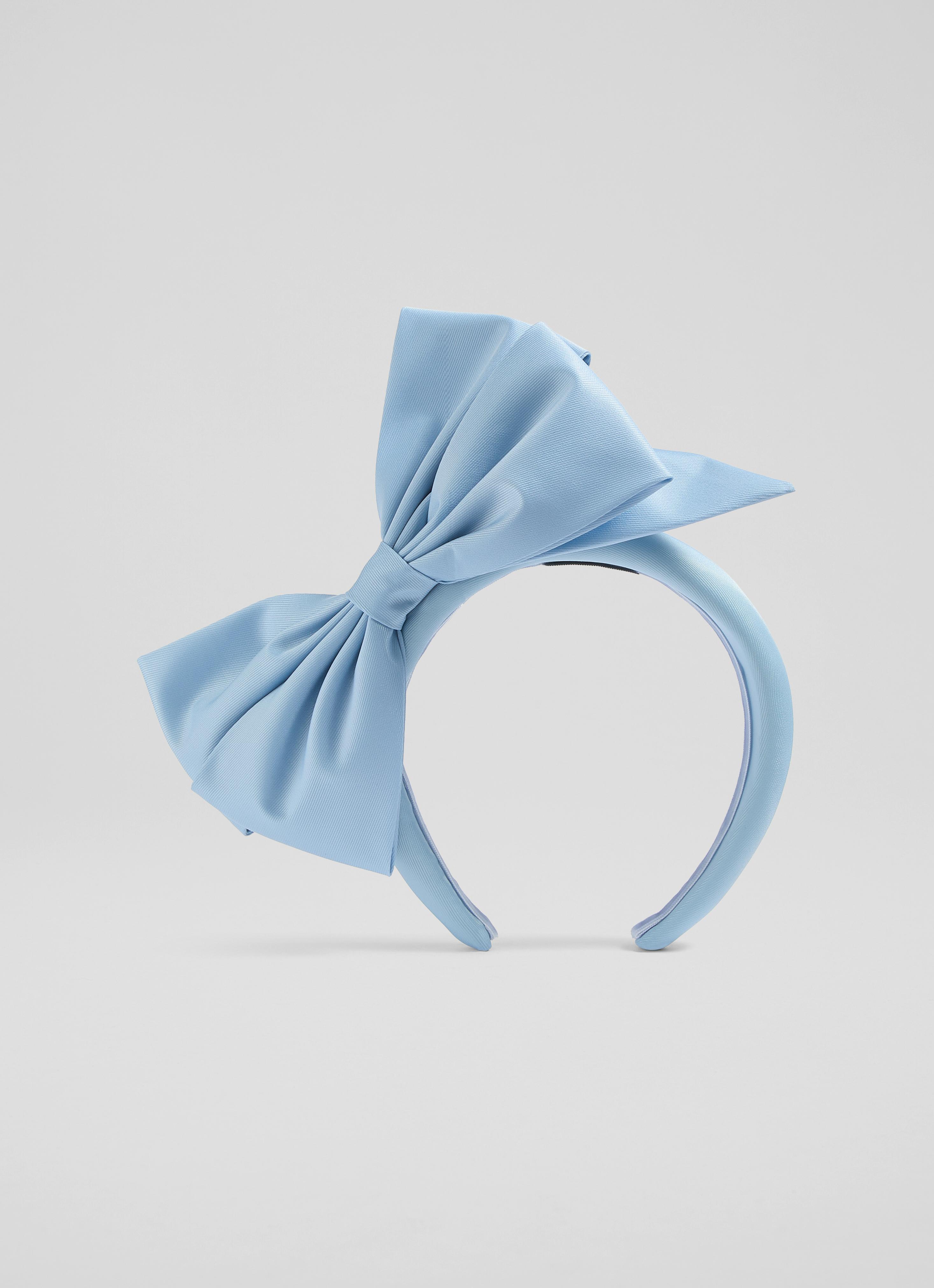 Emma Powder Blue Fabric Bow Fascinator Headband