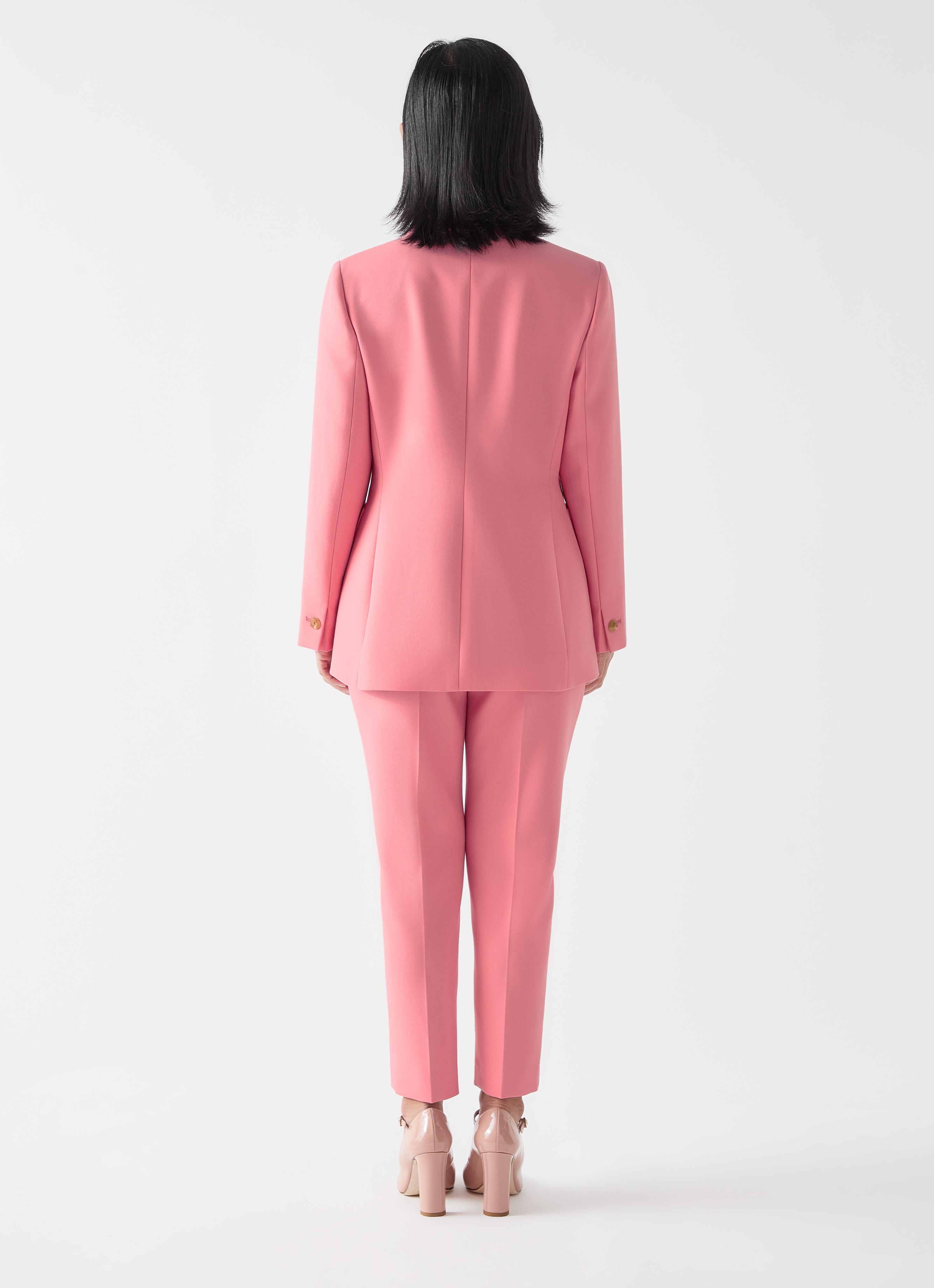 Aimee Petite Desert Rose Twill Double Breasted Tailored Jacket