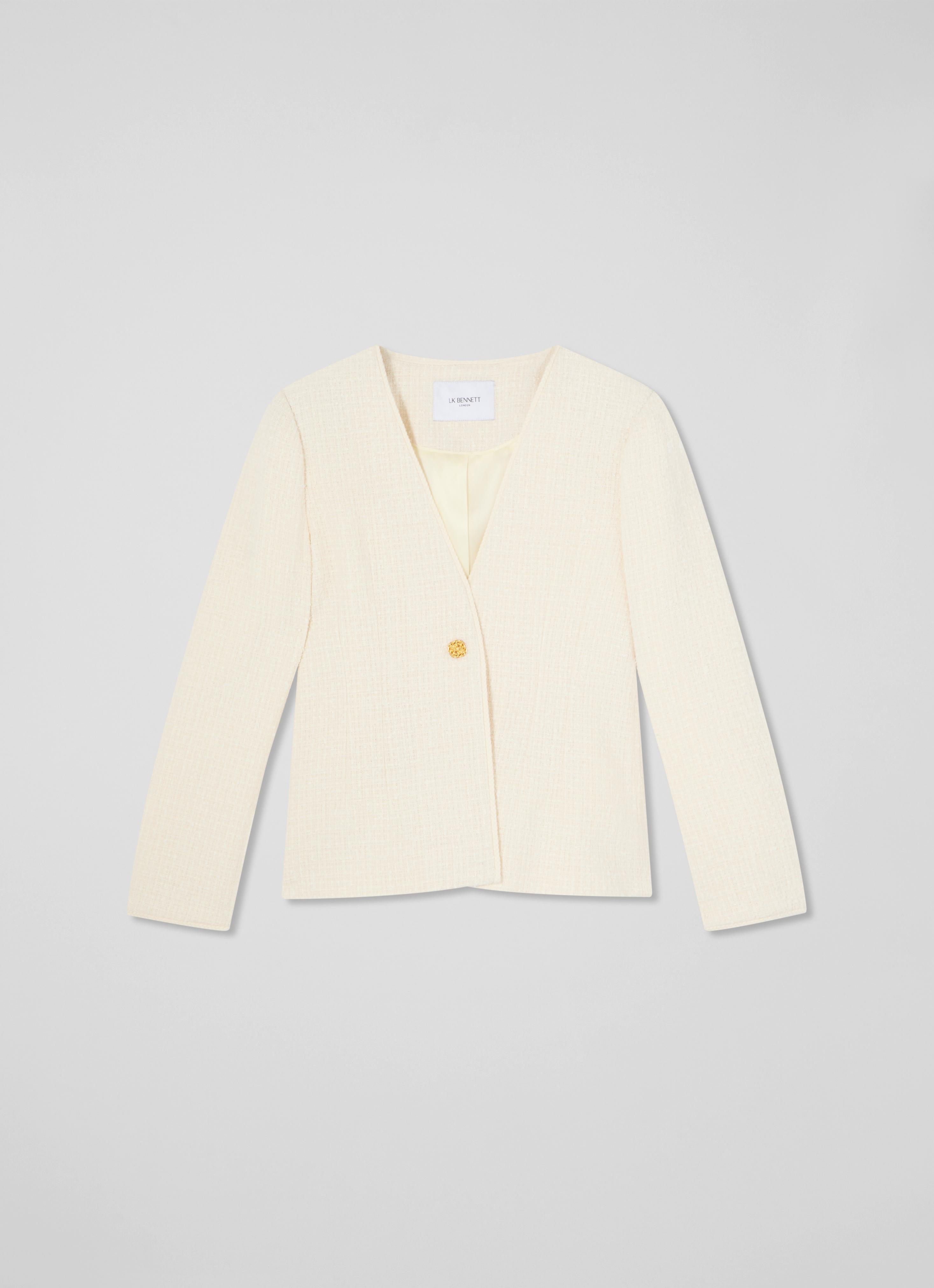 Chloe Ivory Tweed Single Breasted Jacket | Clothing | Collections