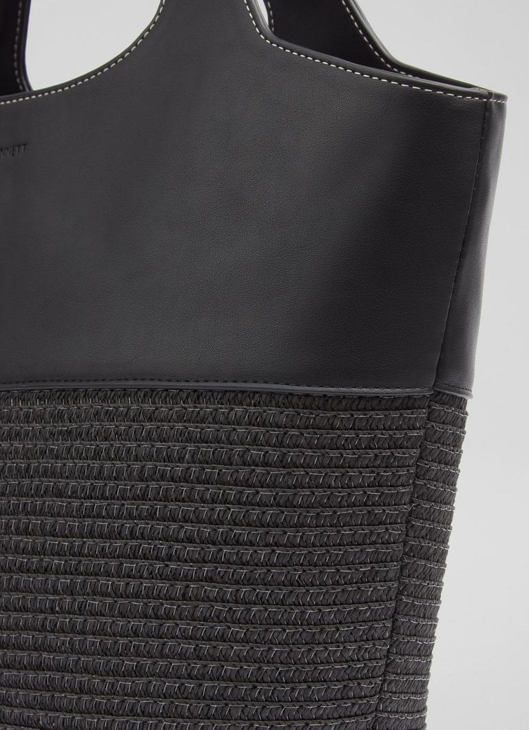 LKBennett カーリー クロスボディ トートバッグ Carly Black Paper Fabric Blend Crossbody Tote Bag | Handbags