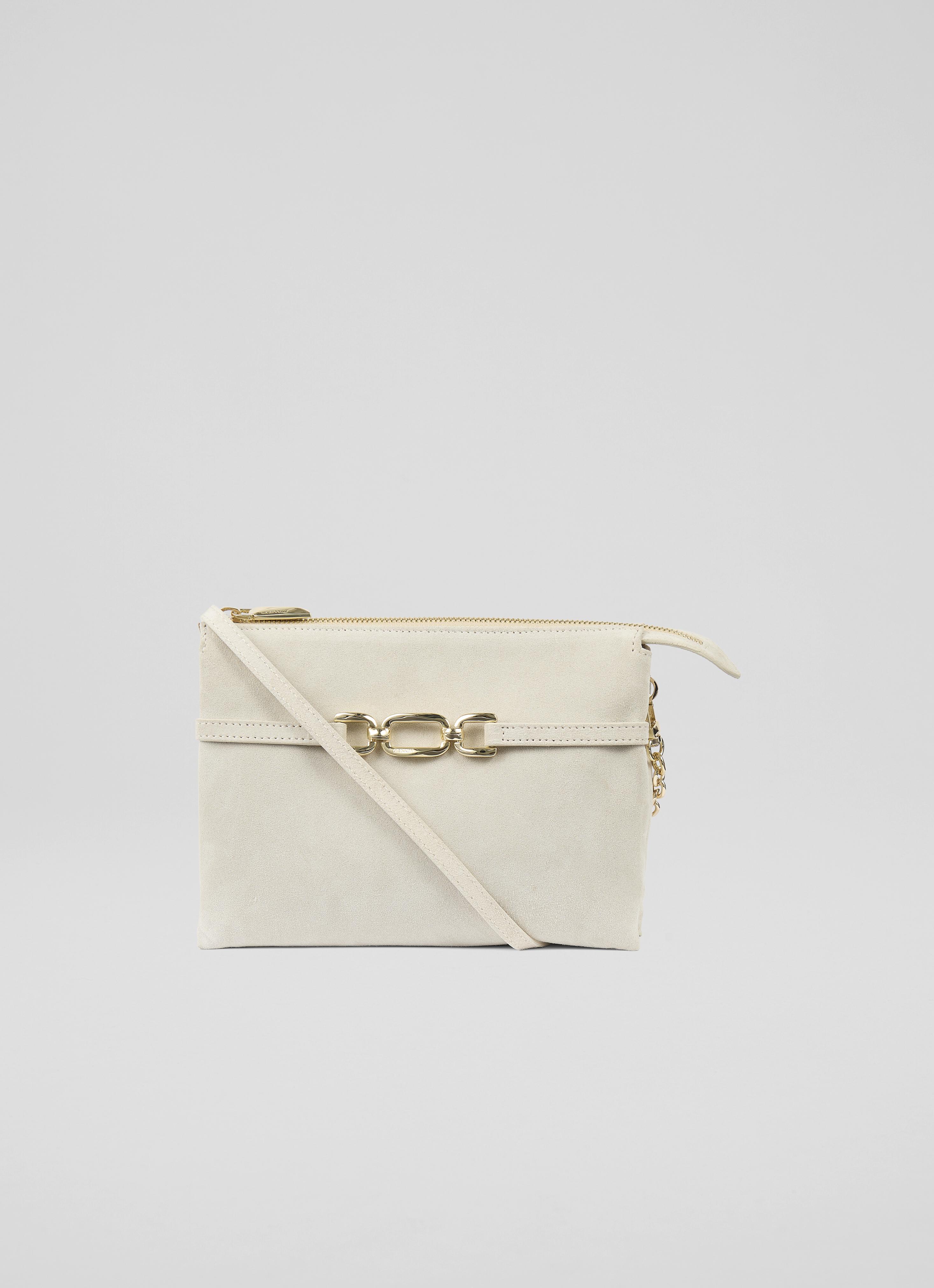 Foldover Clutch Cream Leather Clutch Bag Foldover Clutch Crossbody Deux Mains