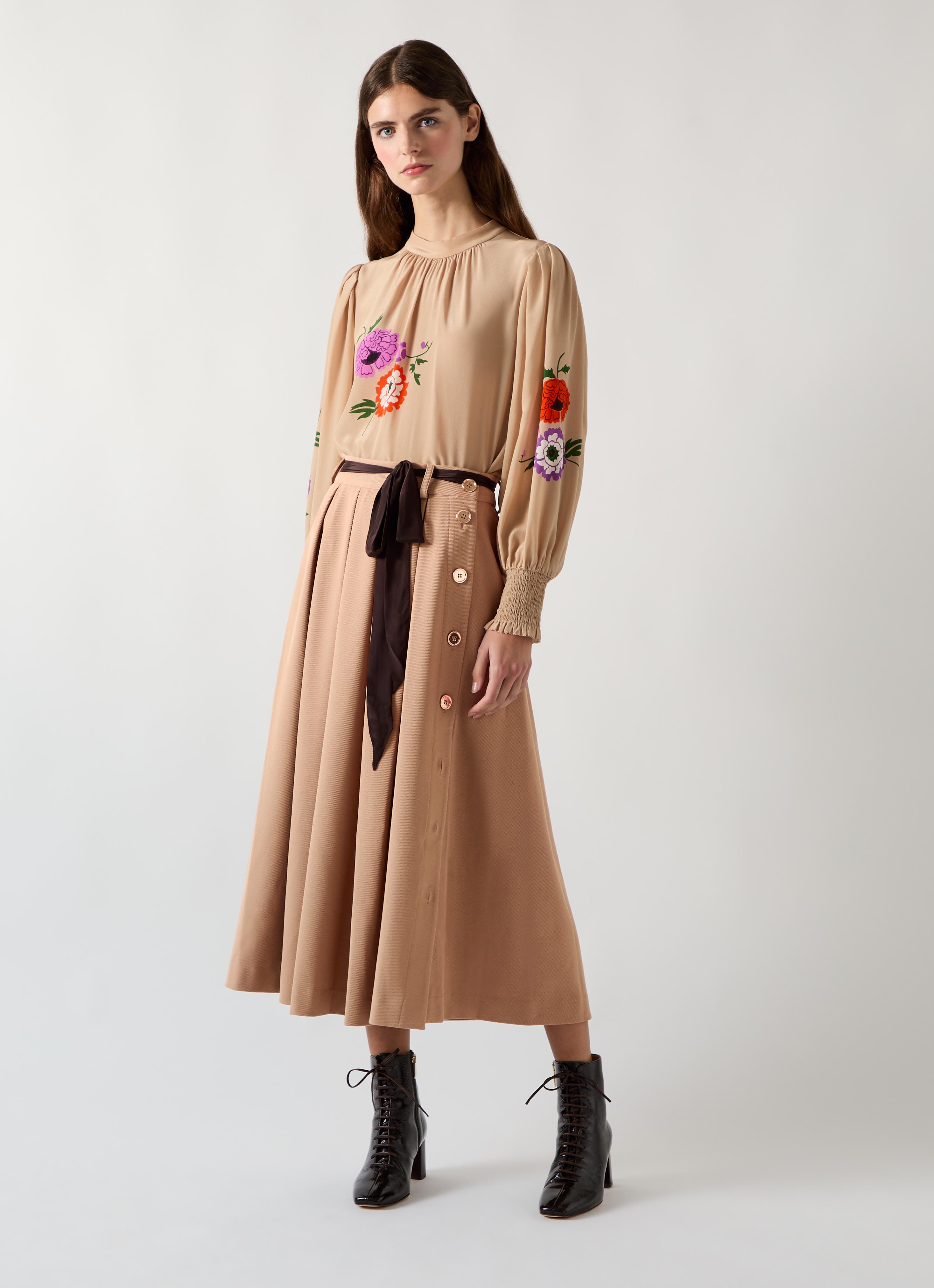 Joel Camel Polyester Twill Skirt Tie Waist | Clothing | Sale