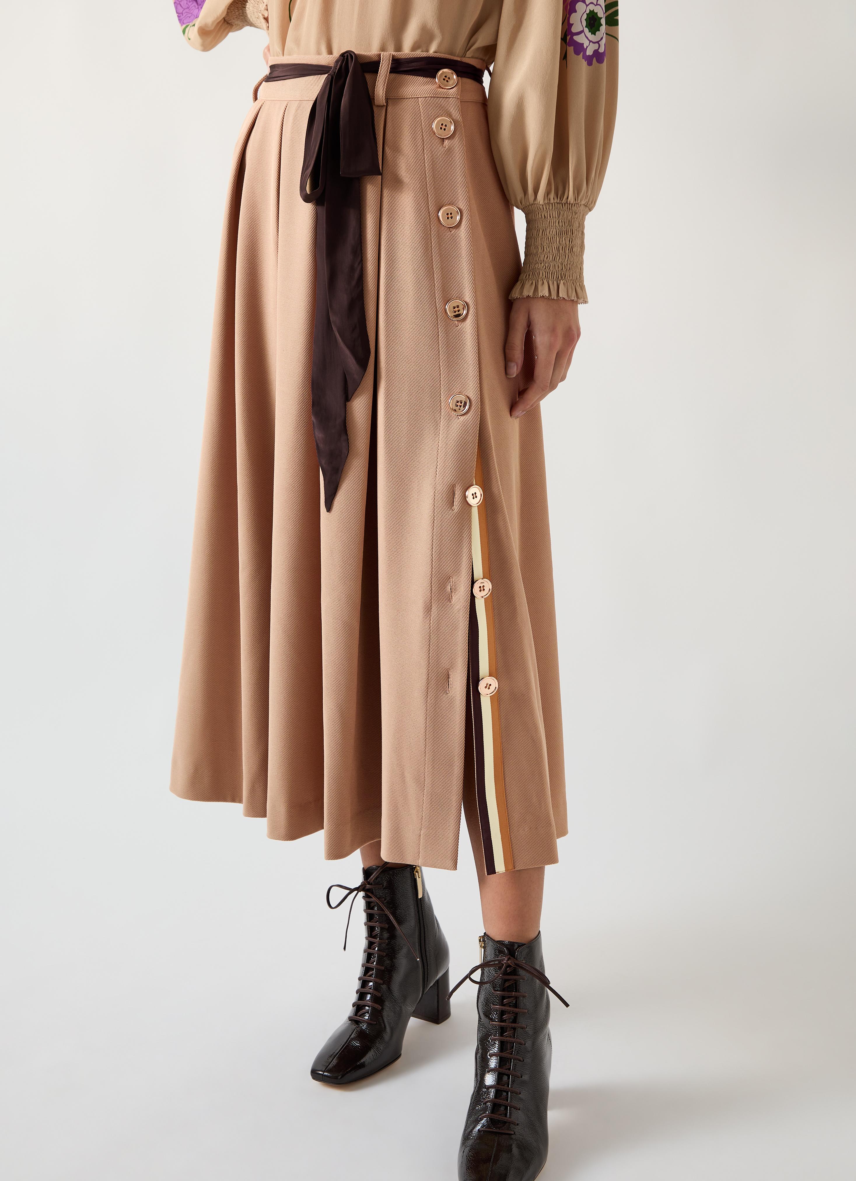 Joel Camel Polyester Twill Skirt Tie Waist | Clothing | Sale