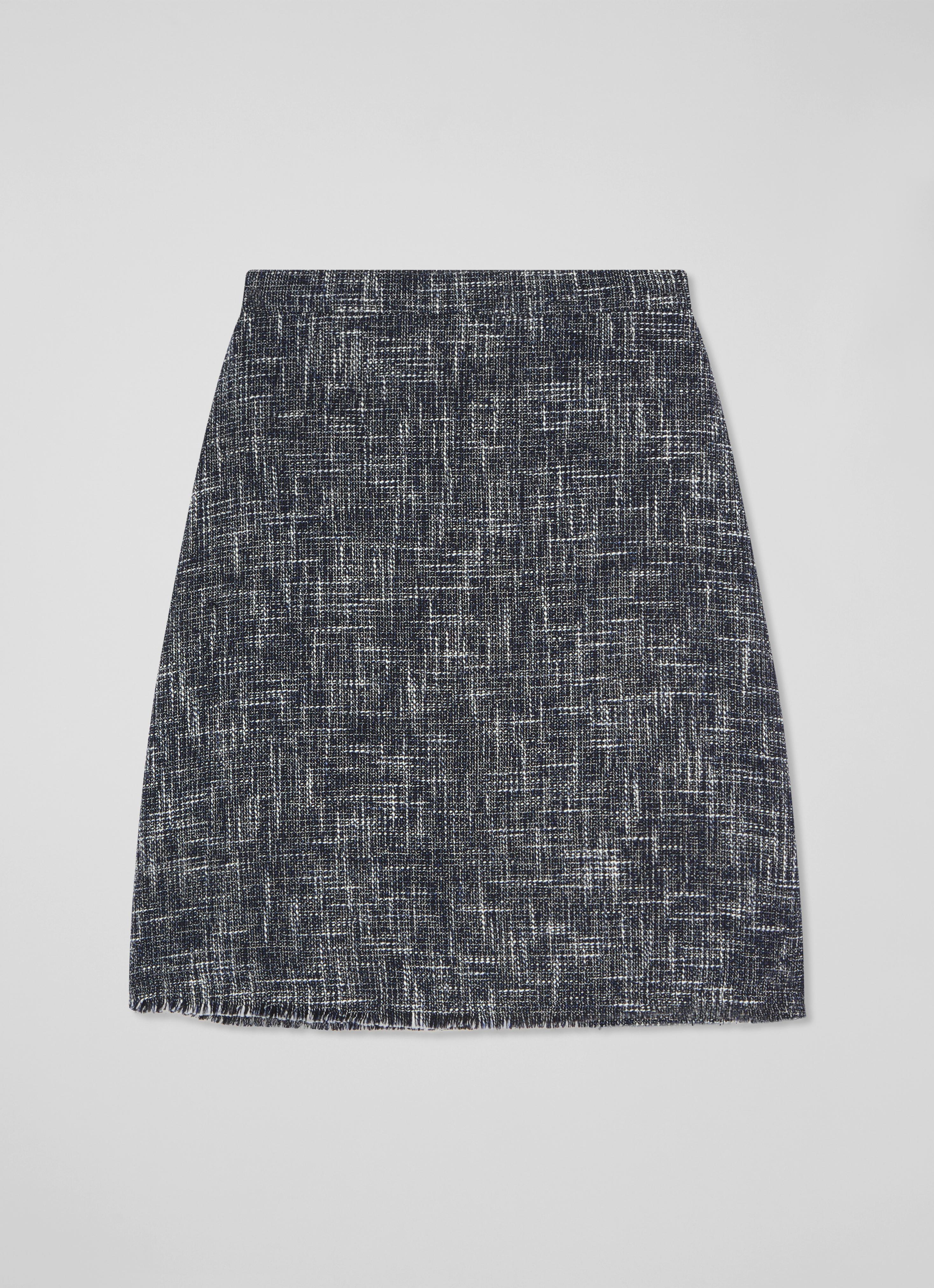 Suzie Indigo & Black & Cream Cotton Blend Pencil Skirt | Clothing