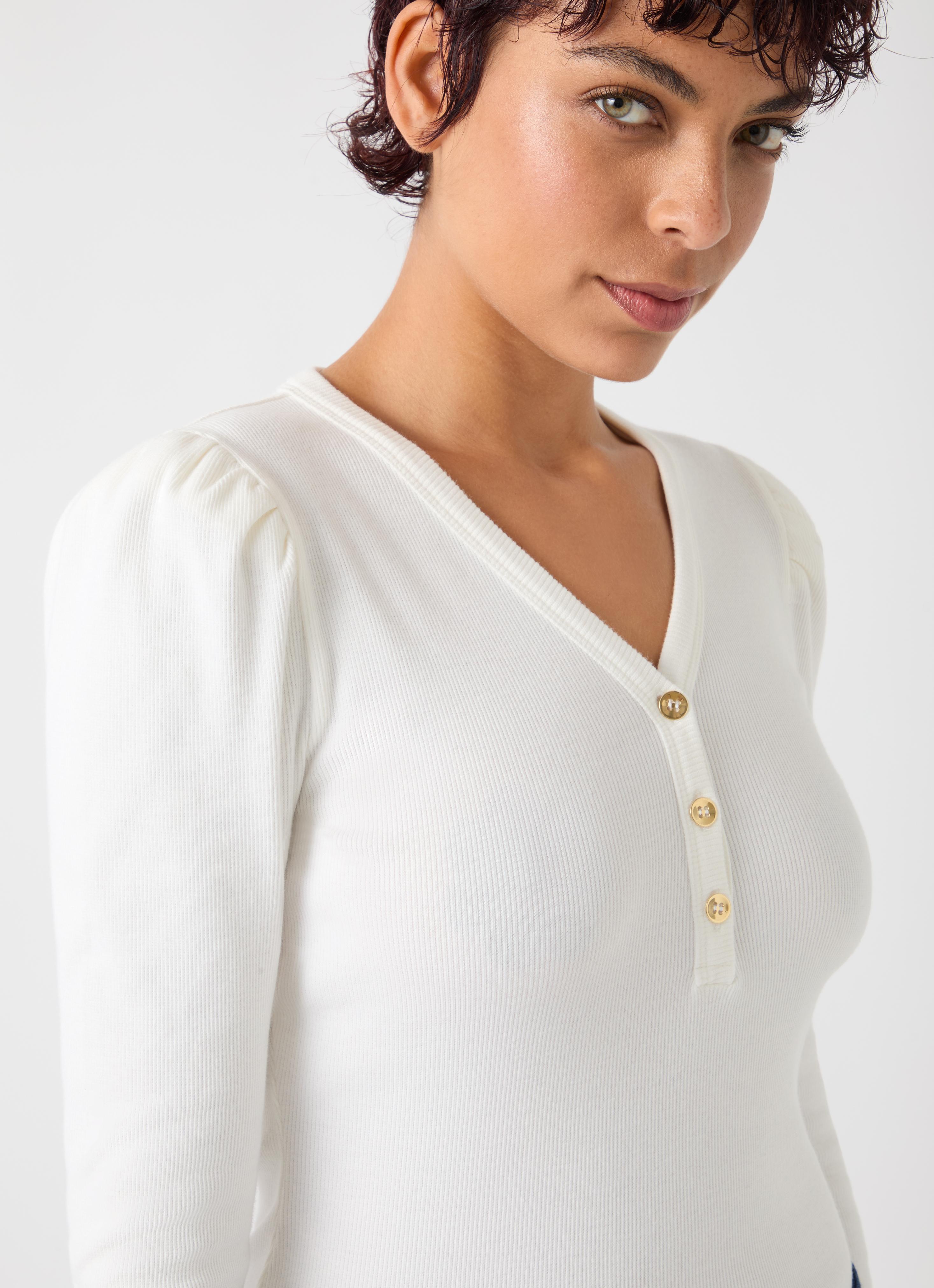 トップス carla Lady linen like tops Carla Petelski x Celandine Short-Sleeve Linen-Blend Buttondown