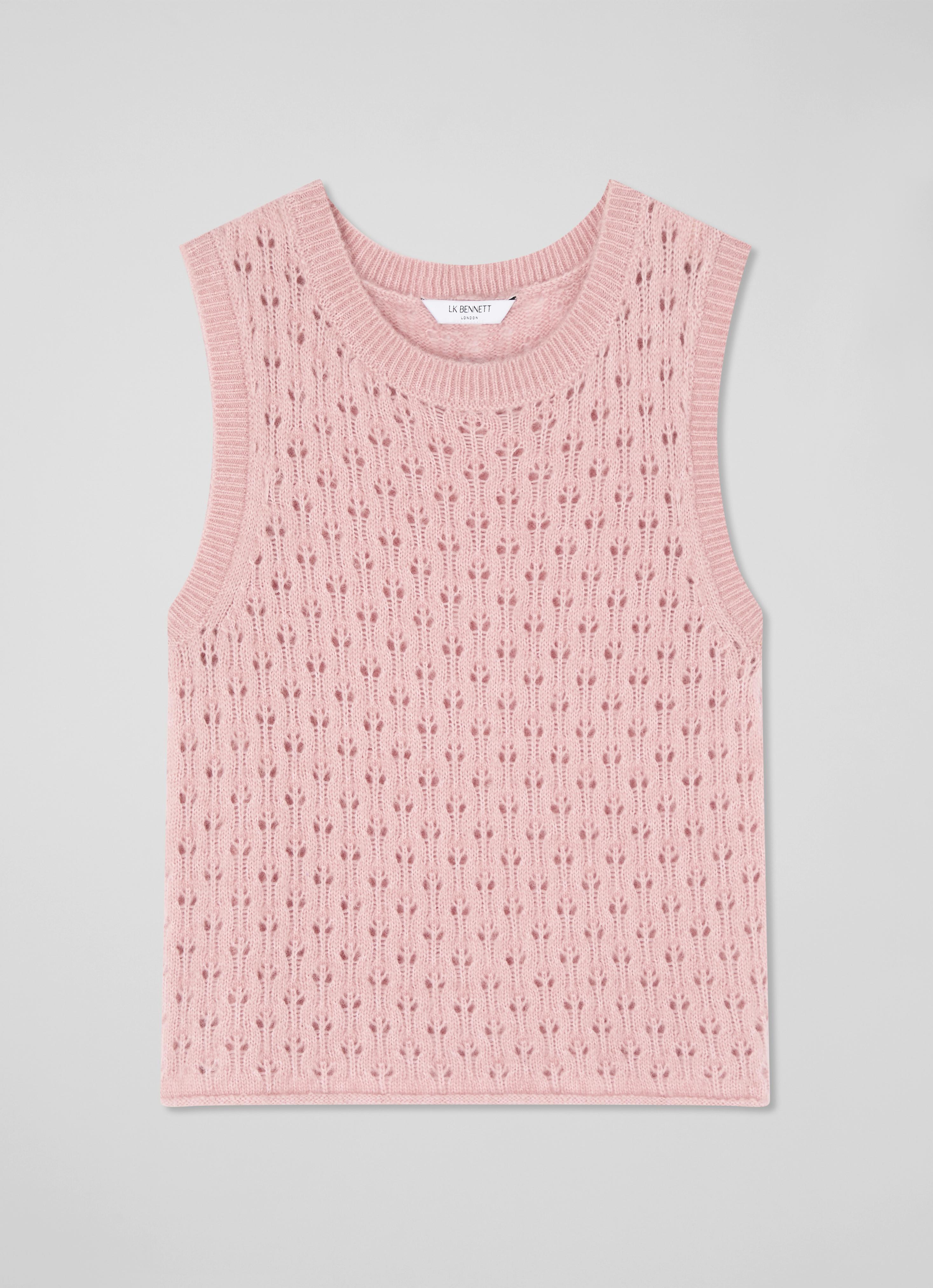 pois knit vest ピンク FLORAL KNIT VEST - Bubble gum | ZARA United States