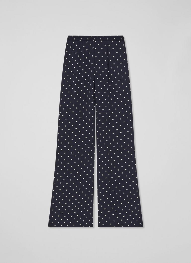 Elsie Spring Navy Birch 40'S Polka Dot Trouser Clothing