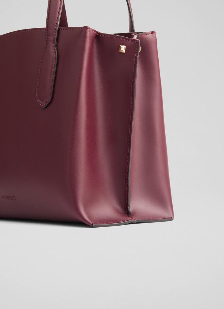 LKBennett ローラ スムースレザー トートバッグ Lola Red Smooth Leather Structured Tote | Tote Bags