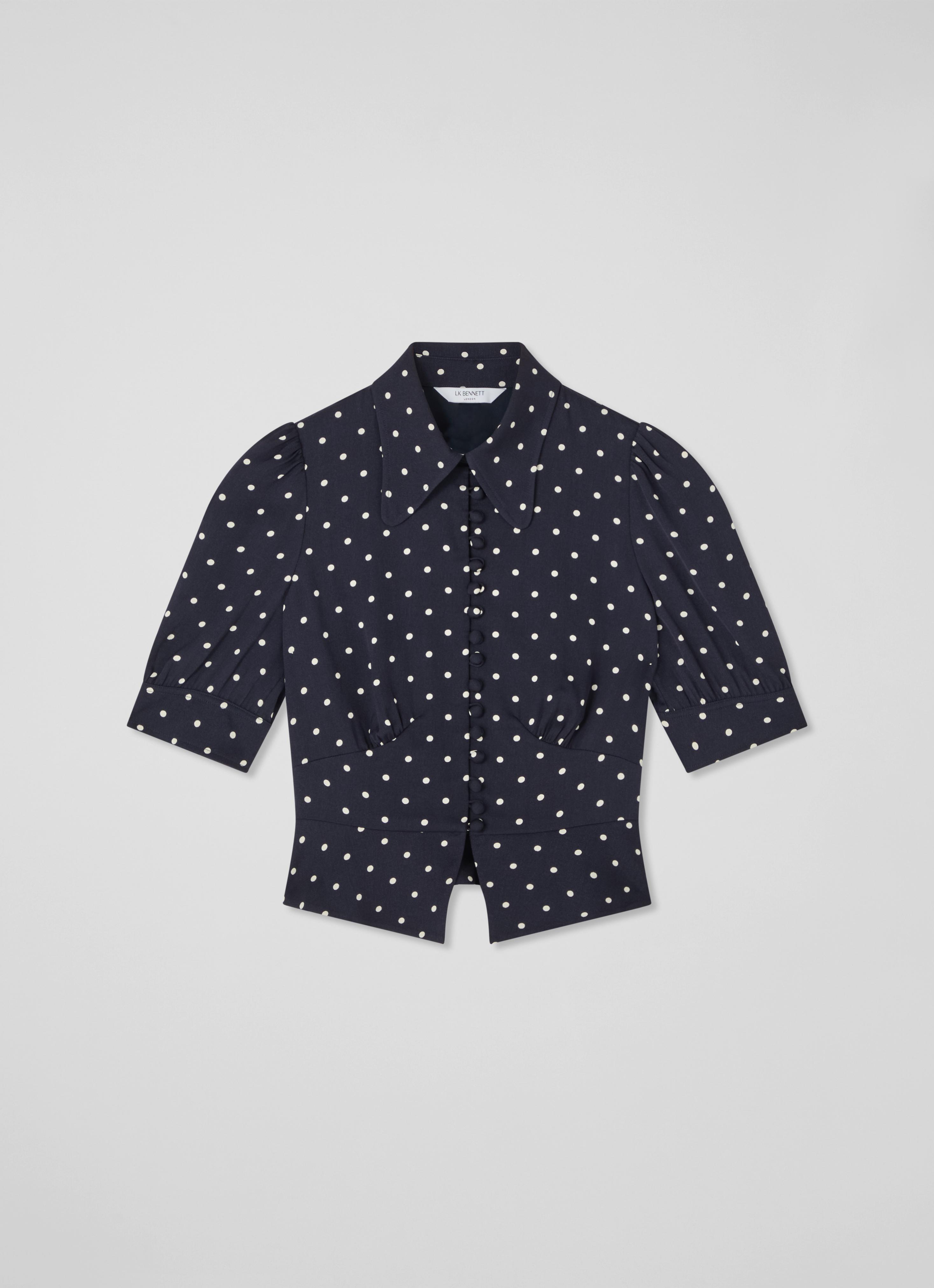 Best white and navy polka dot blouse Hot Sale