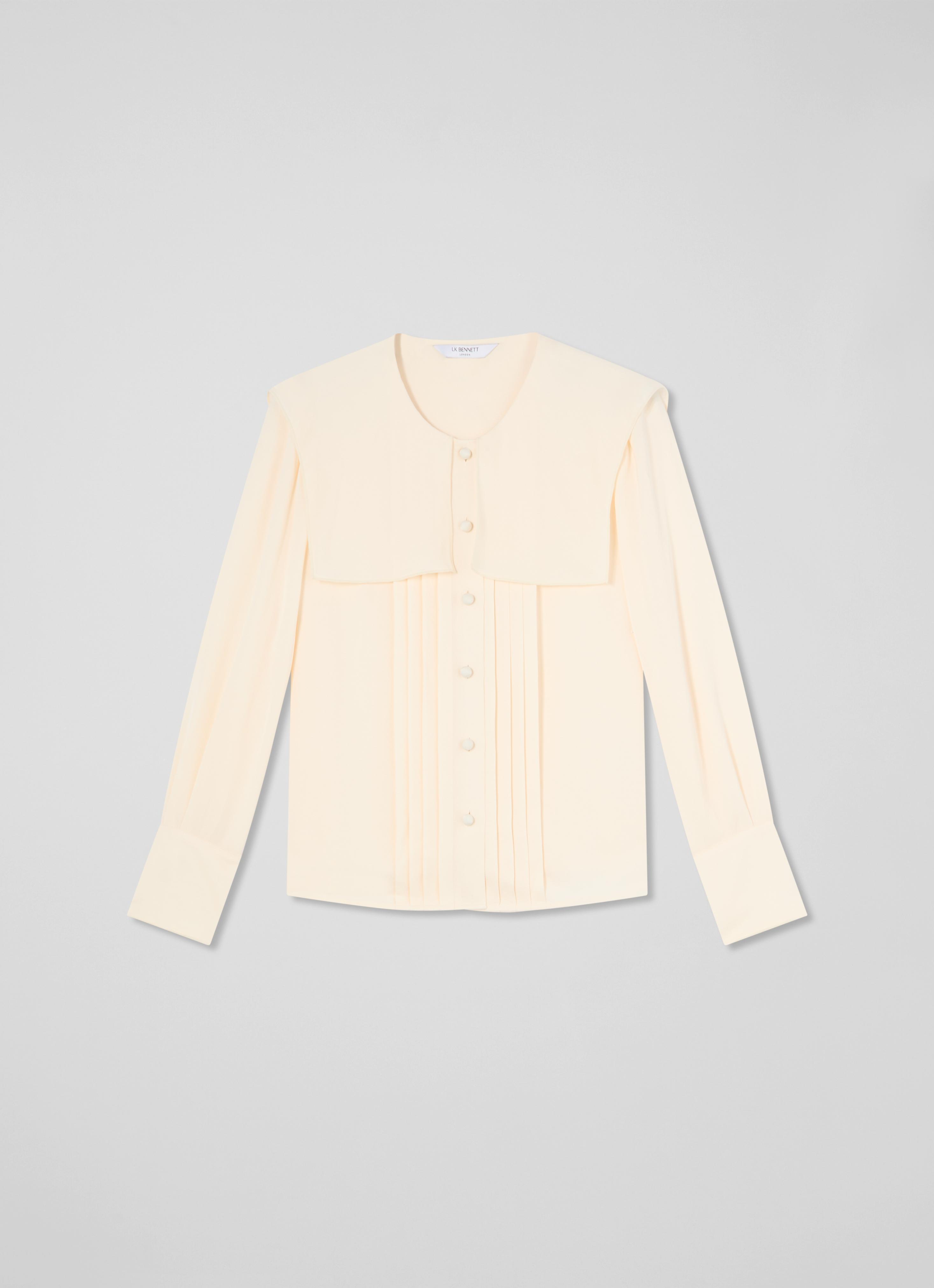 Olive Birch Viscose Sailor Collar Blouse | Clothing | Collections