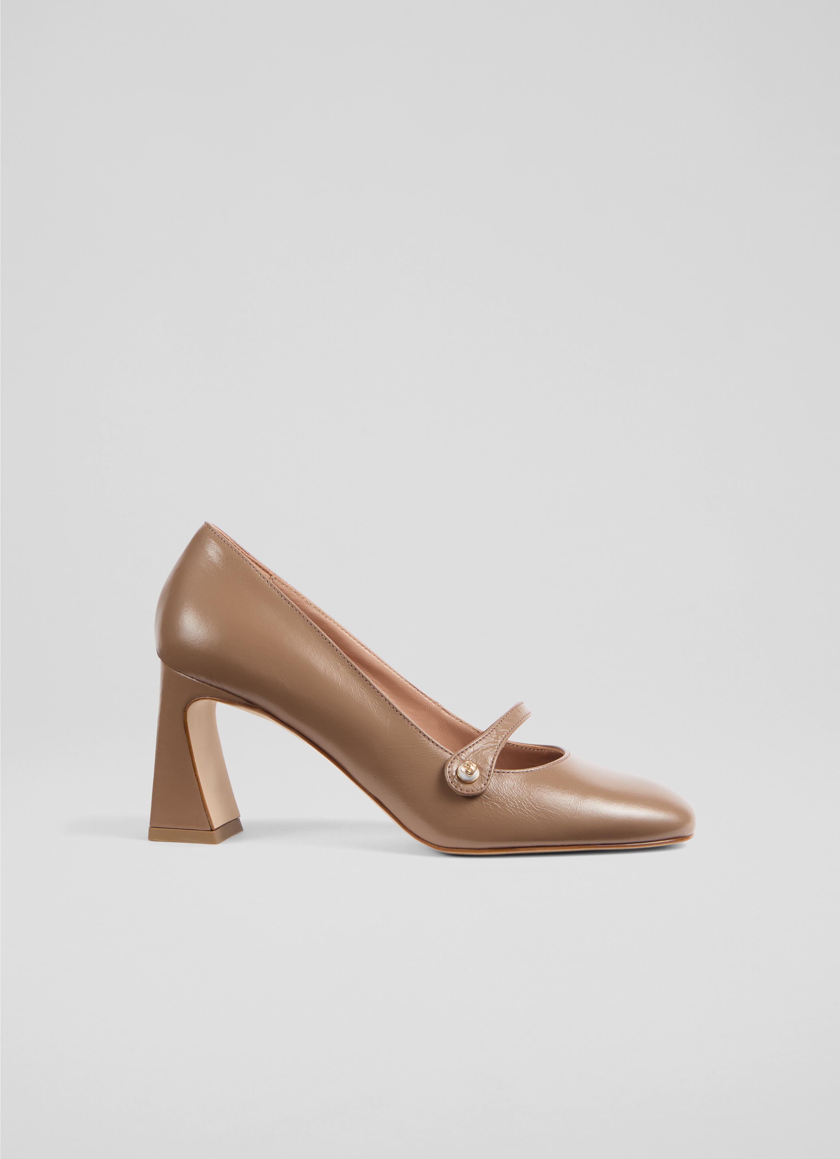 Cissy Mary Jane Brown Mocha Leather Motif Courts