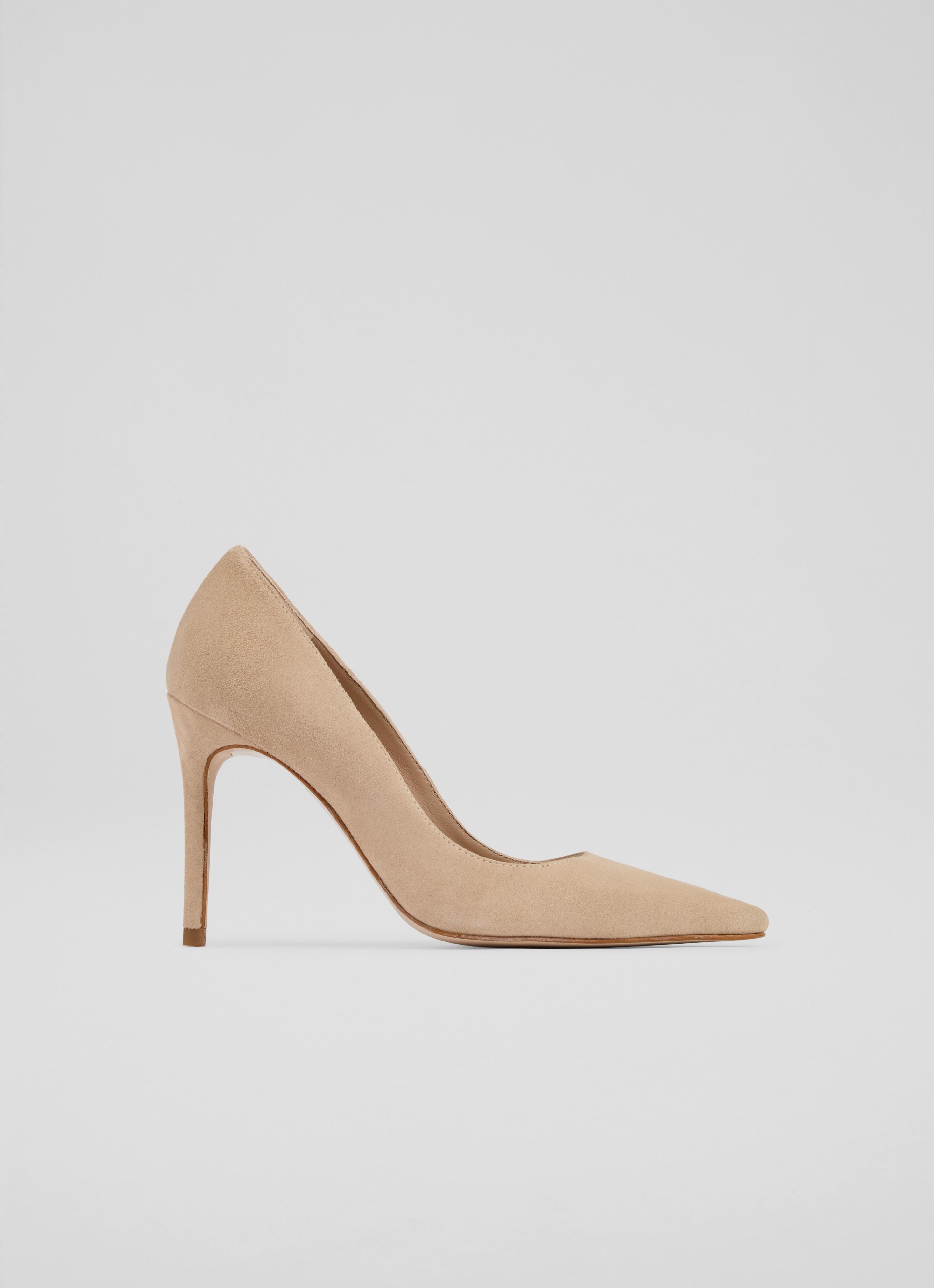 New Fern Beige Suede Pointed Toe Courts