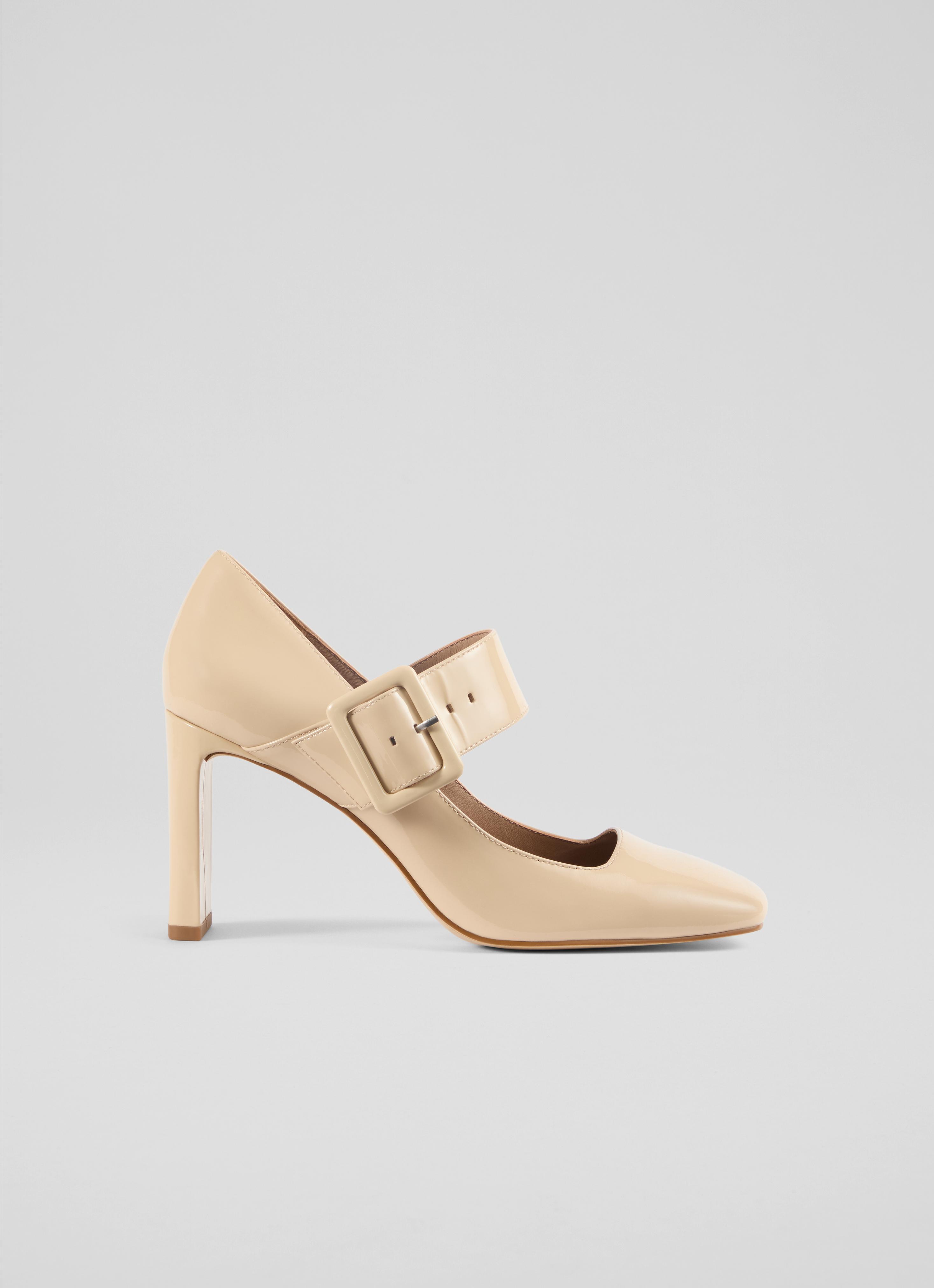 Phoebe Cream Patent Mary Jane Courts
