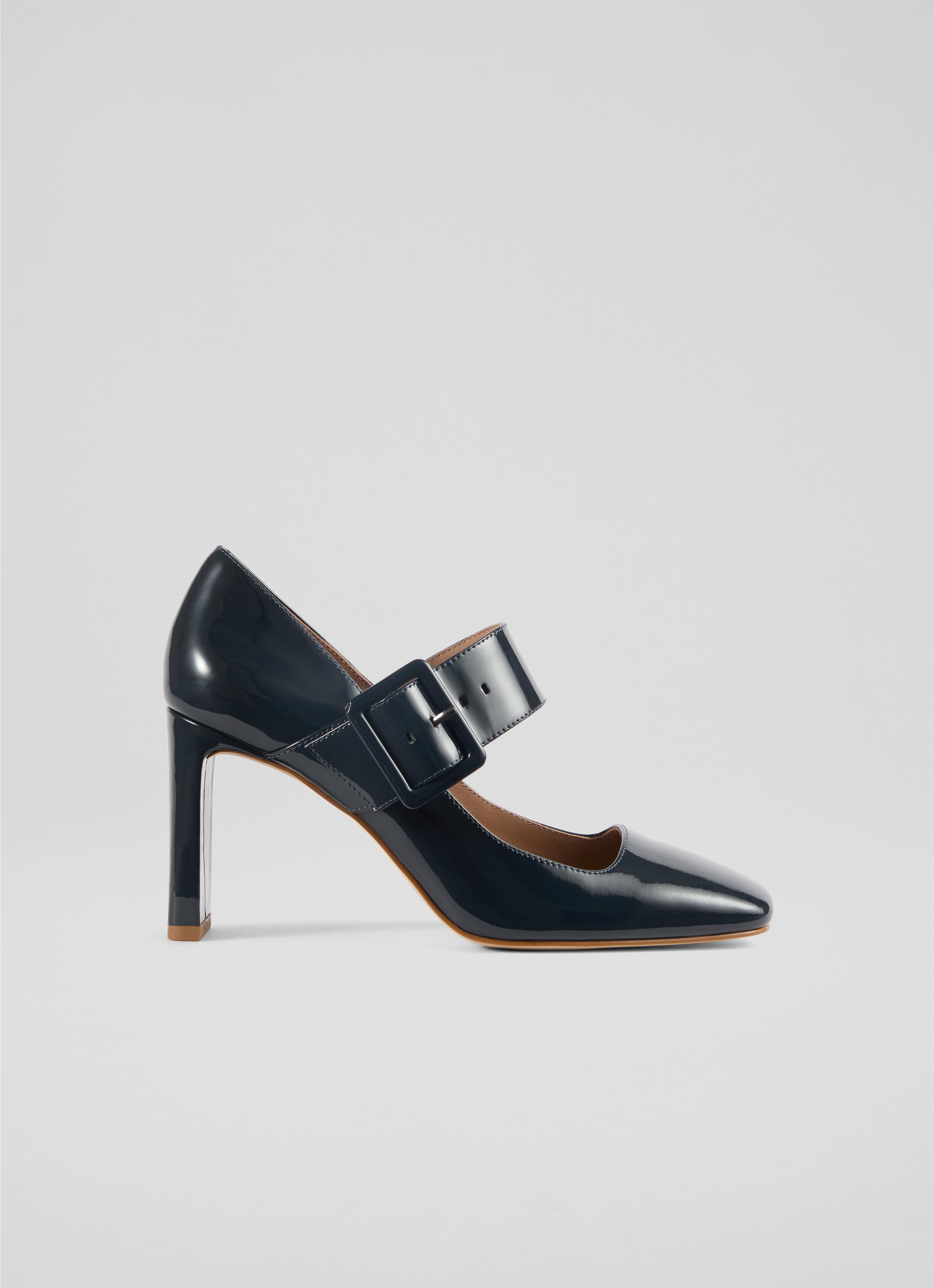 Phoebe Navy Patent Mary Jane Courts