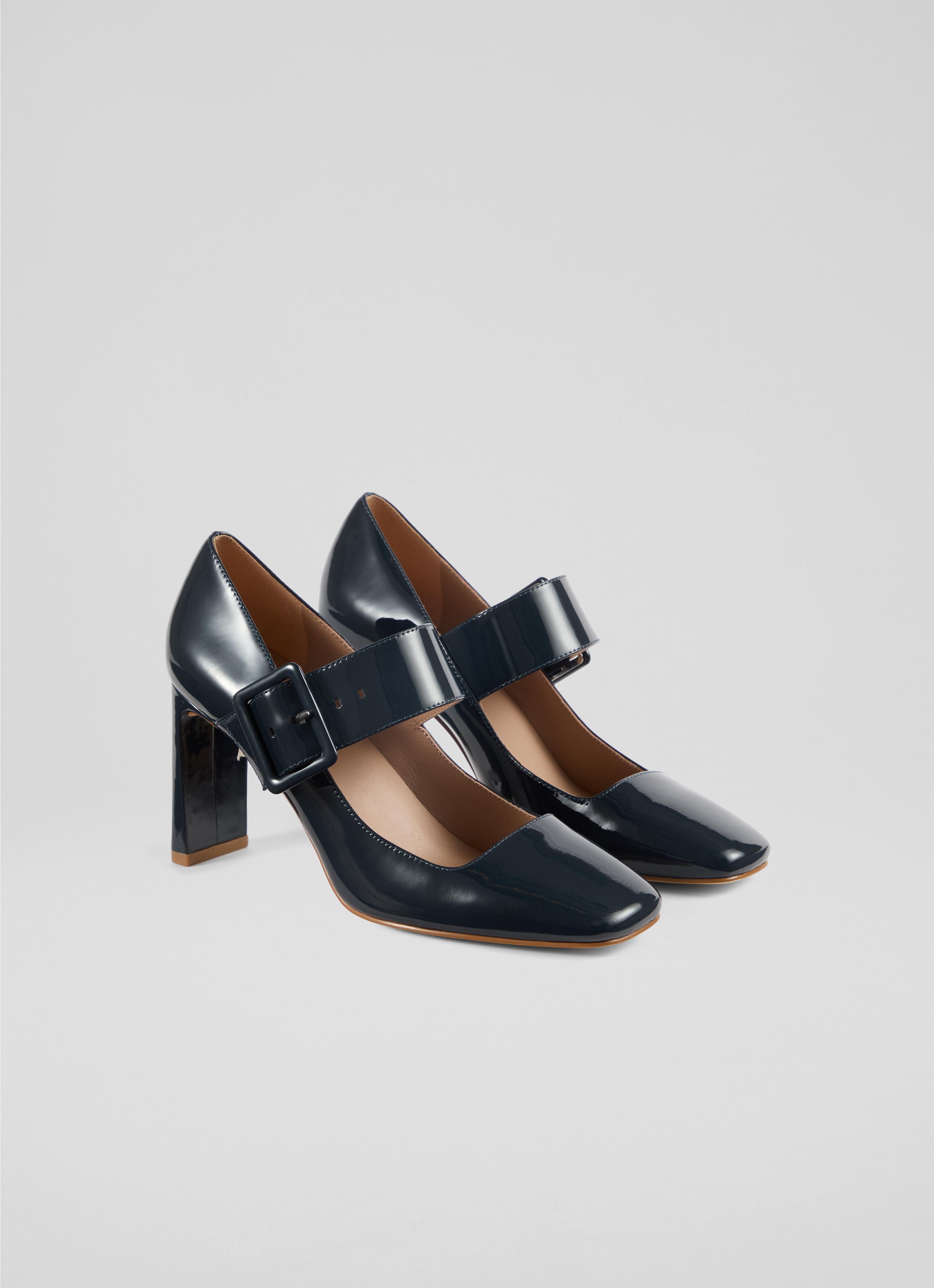 Phoebe Navy Patent Mary Jane Courts