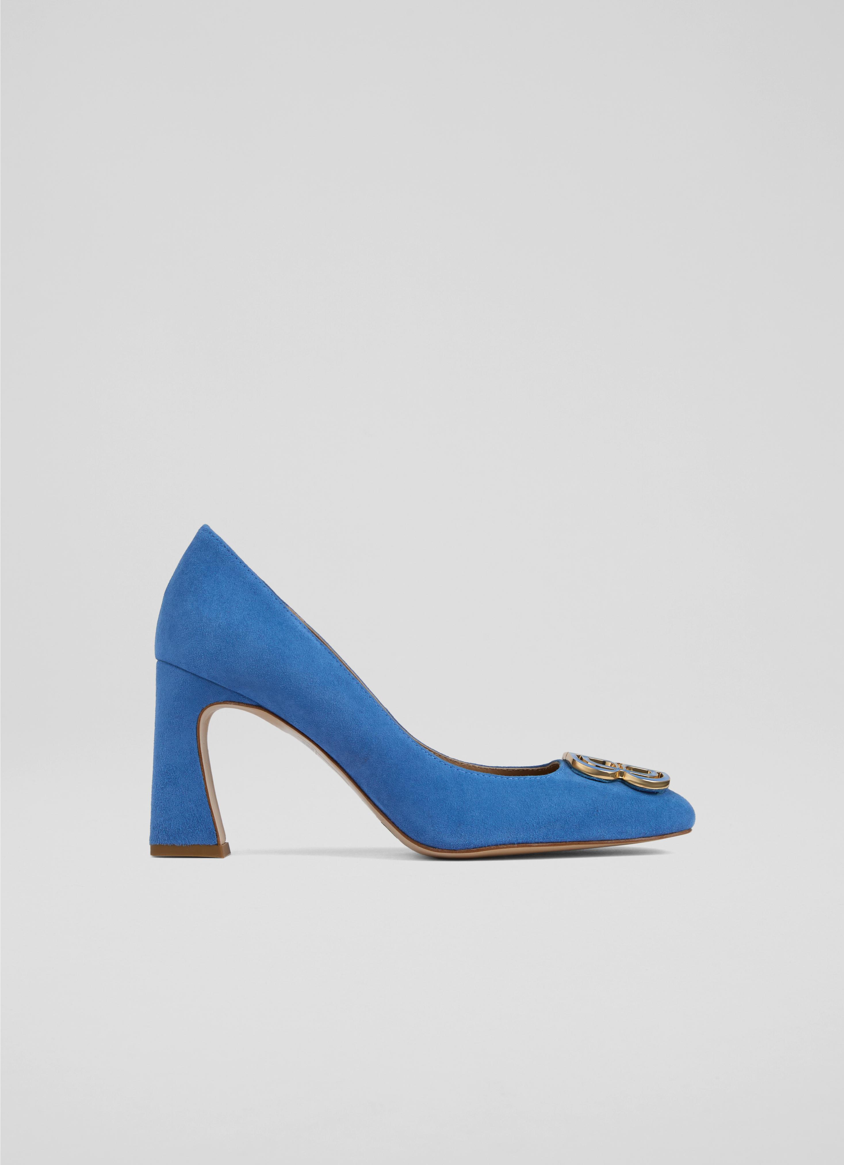 Truly French Blue Suede  Motif Courts