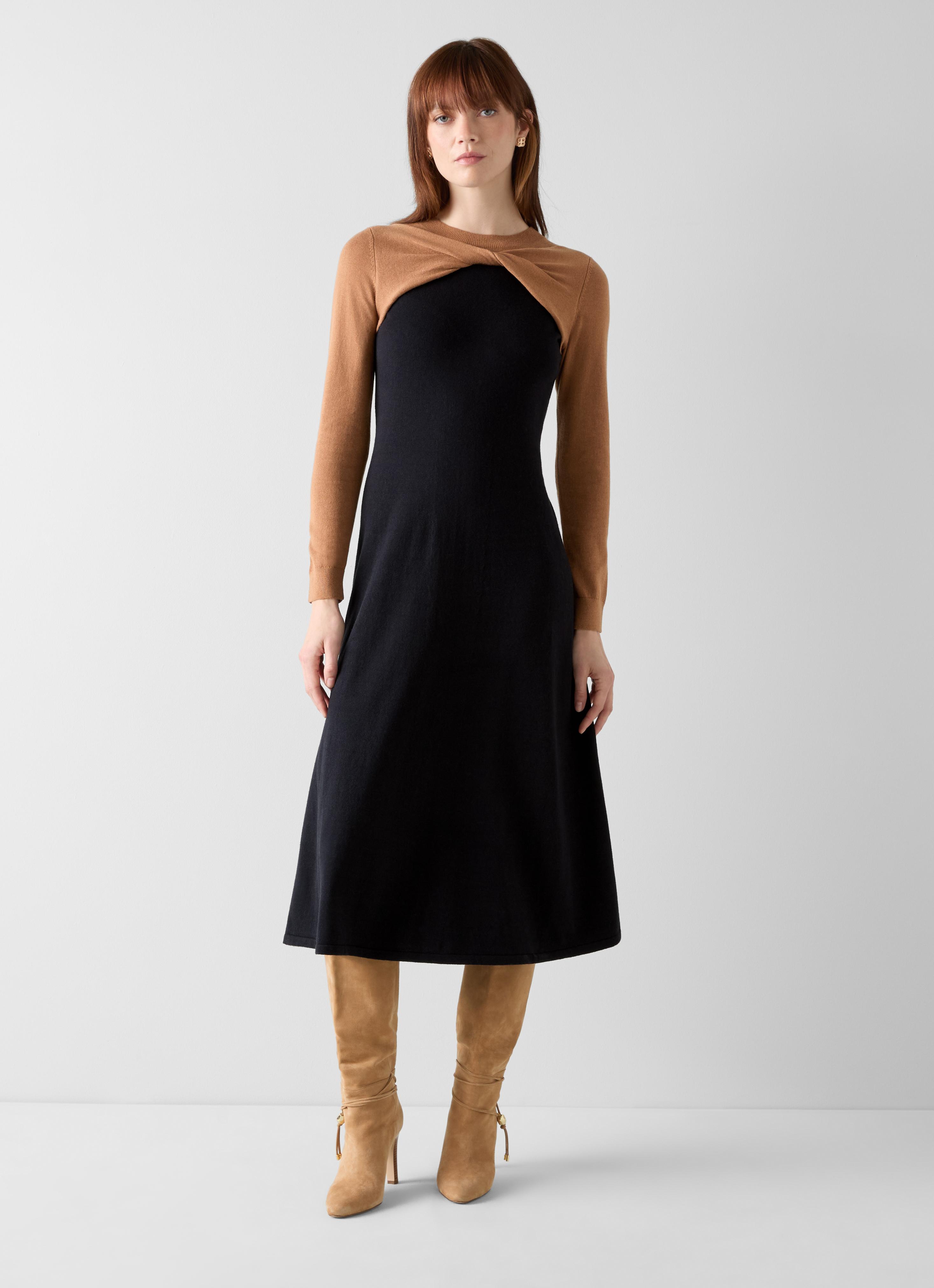 Aletta Multi Black Cotton Twist Front  Dress 