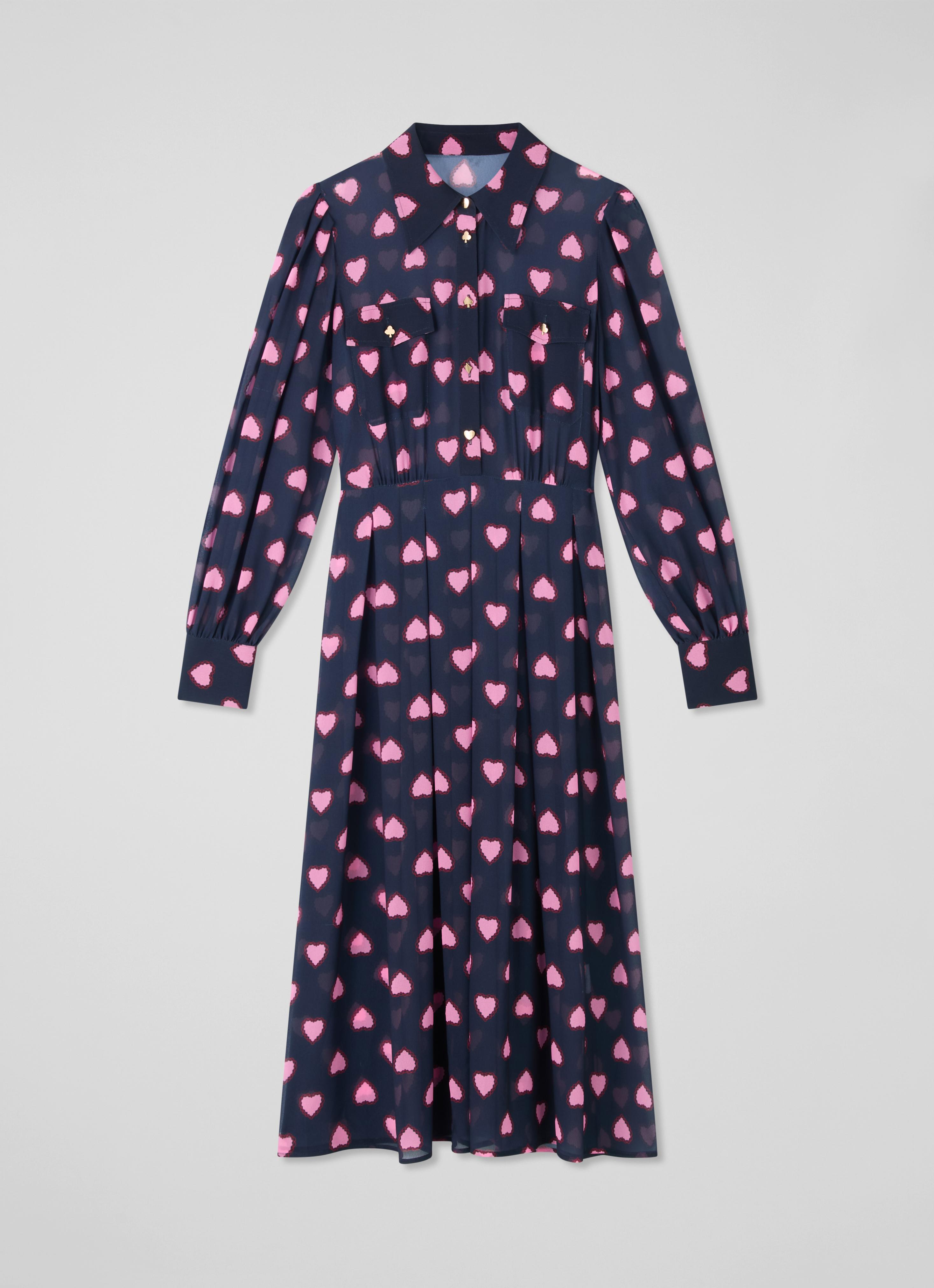 princess polly baby blue dress Cody Navy-Multi Heart Print Shrit Dress | Midi Dresses | Dresses | Clothing  | Collections